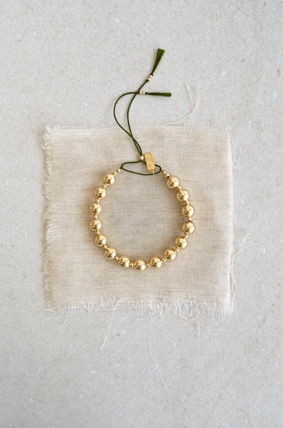 KAAREM - Abacus Row Moon Sun Bracelet, Moss