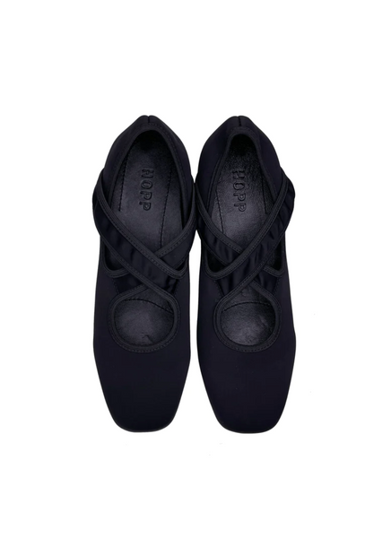 KAAREM - Hopp Studios X Ballet Flats in Black Stretch