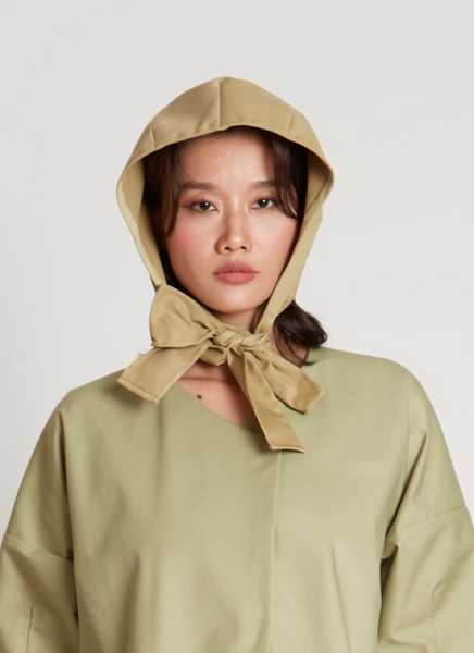 KAAREM - Coconut Shell Khaki Hat + Scarf (Zero Waste) - Olive Sand