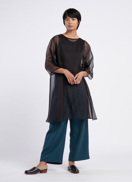 Grain Organza Silk Organza Dress - Black Grain Organza Silk Organza Dress - Black