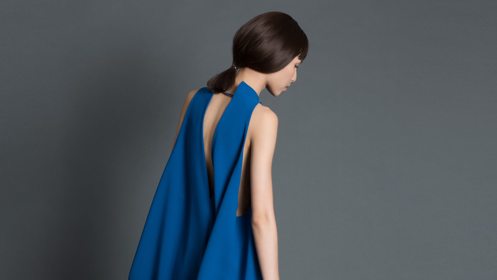 COS Draped Neck-tie Dress in blue, Women's Fashion, Dresses & Sets