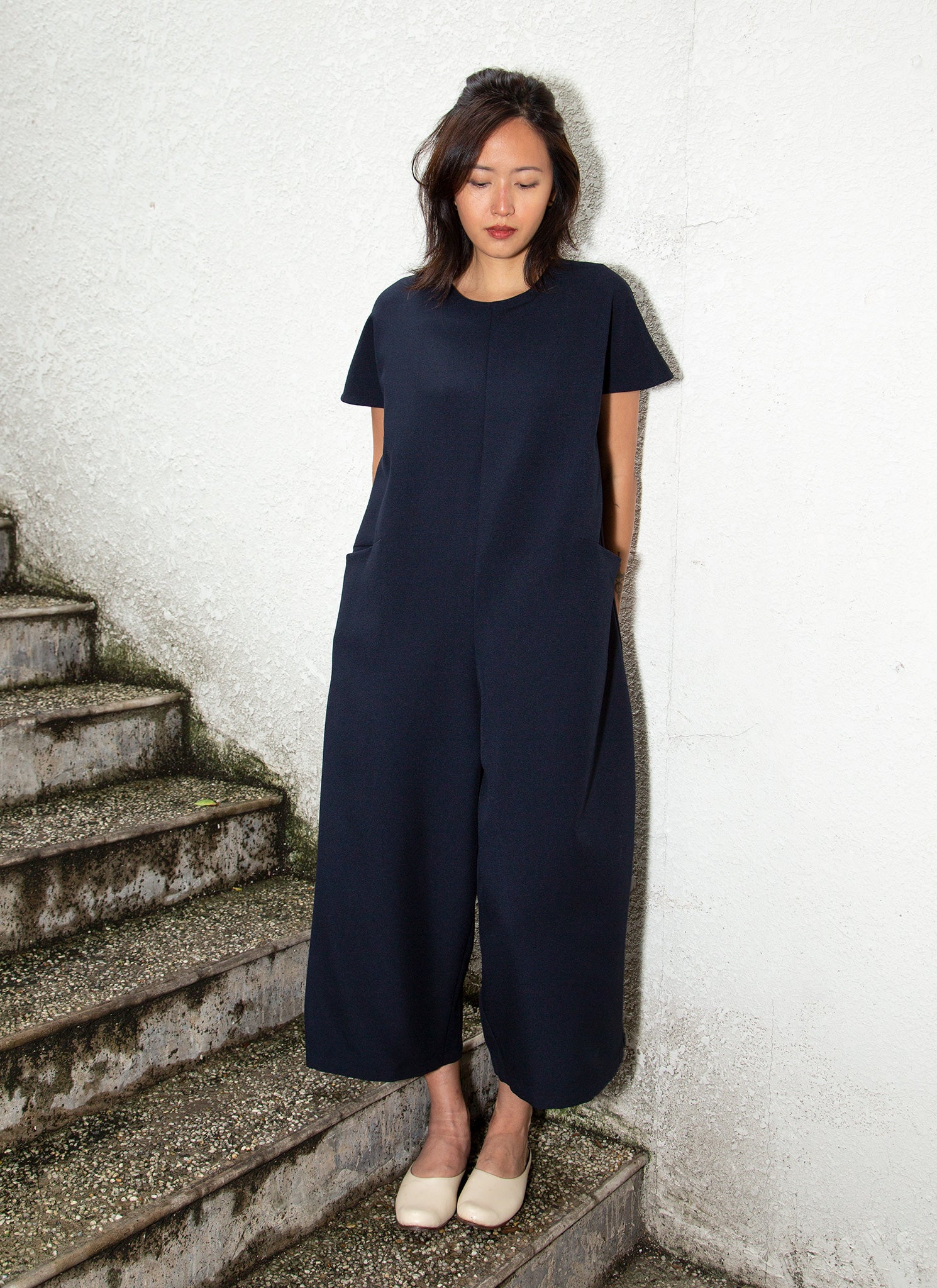 kiira タイダイオールインワン KAAREM - Dahlia Pleatstay Pocket Onesie - Dark Navy