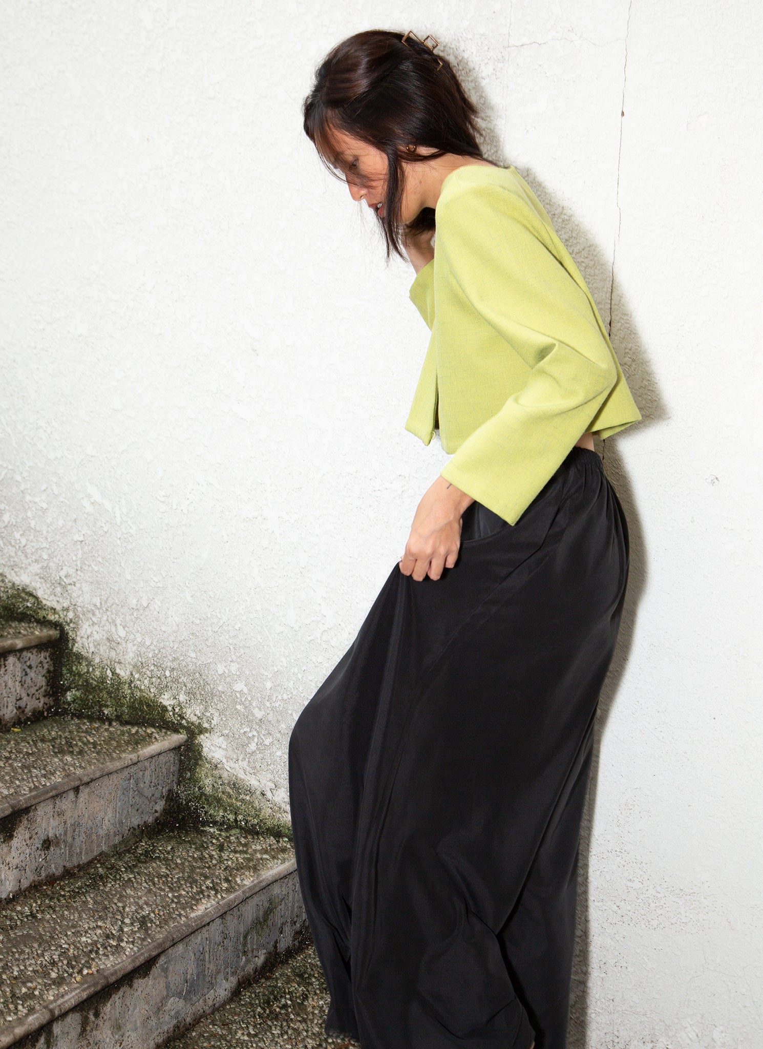 KAAREM - Ochna Long Wide Leg Pocket Pant w/ Elastic in