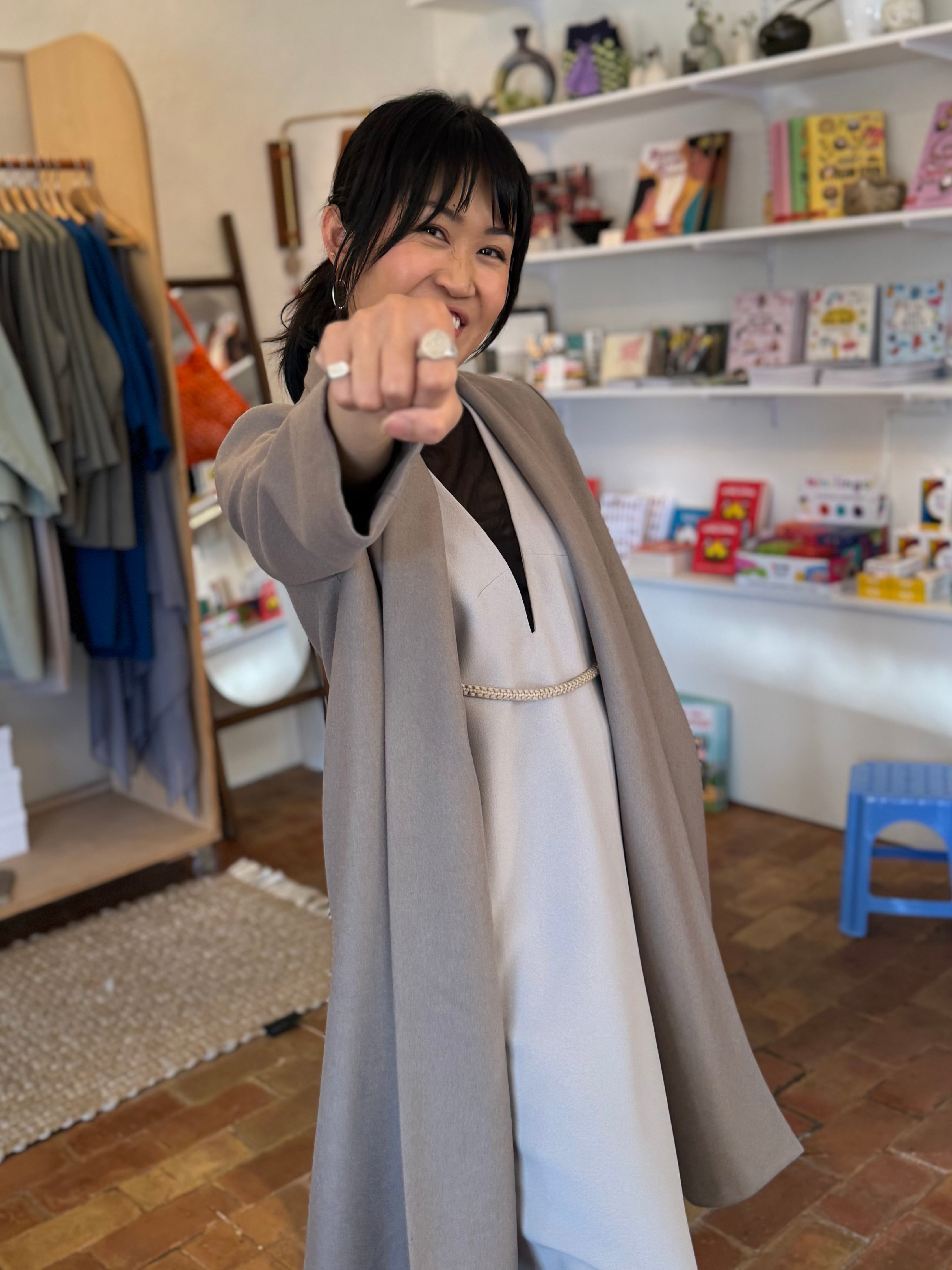 KAAREM - Changes Shawl Collar Long Sleeve Jacket - Grey (Brown Grey)