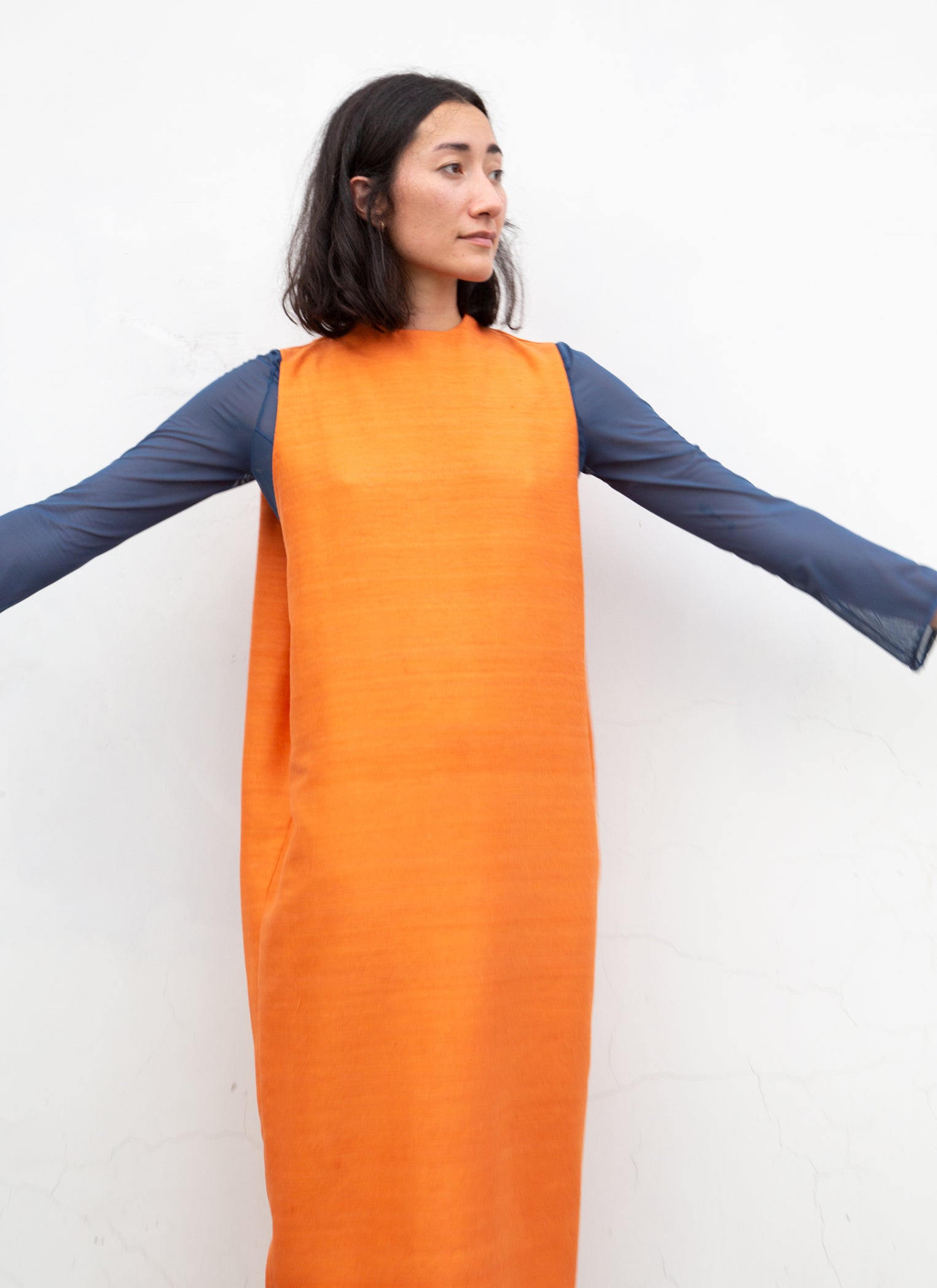 KAAREM - Dill High Collar Silk Dress - Coral KAAREM - Dill High Collar Silk Dress - Coral