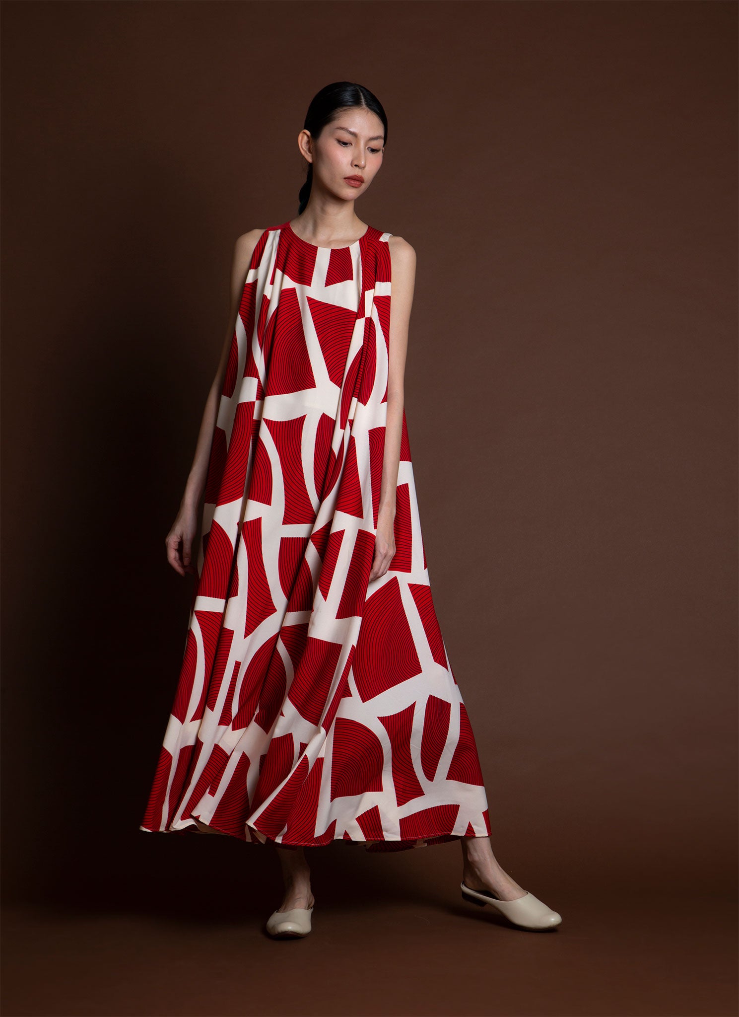 a line tent dress geometric patterned striped a line tent dress