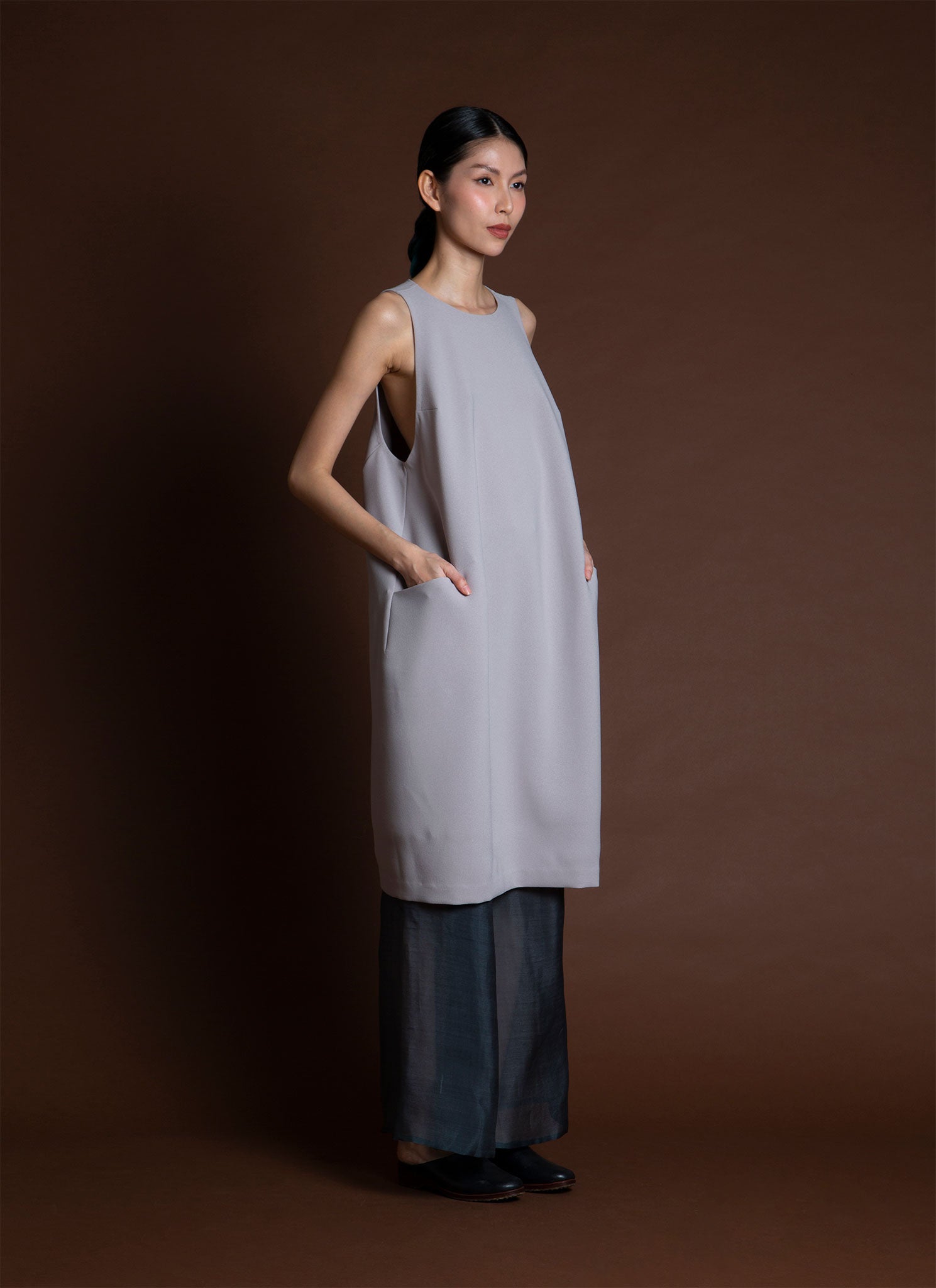 冬秋新作 acka. arm slit one-piece(gray) 【公式通販】