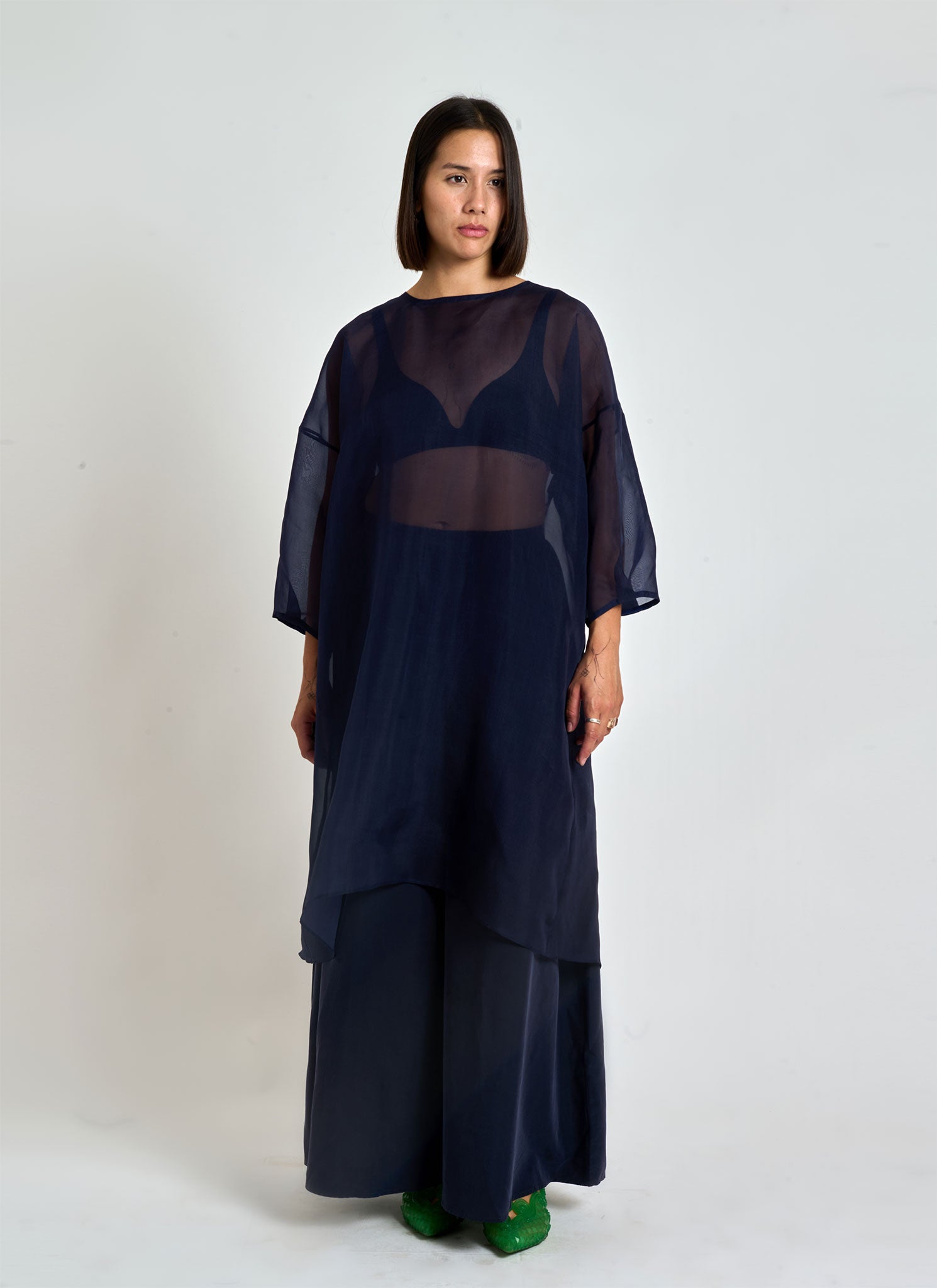 navy blue satin prom dress Off The Shoulder Navy Blue Satin Long Prom Dress Y454 – Simplepromdress main image 0