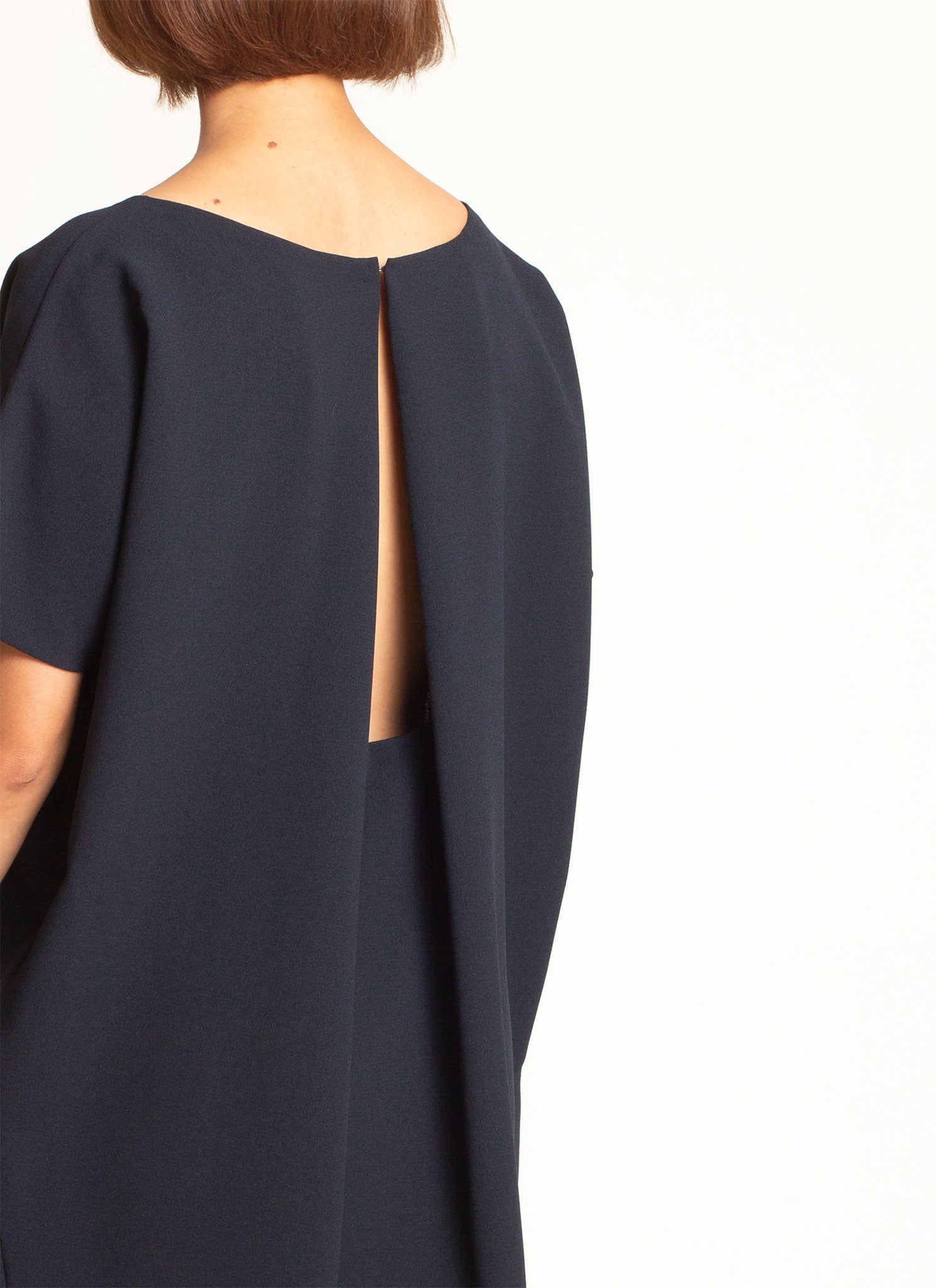 black triangle dress Love Black Tie Up Dress Love Triangle Puff Sleeve Embroidered Mini Dress With Open Back In