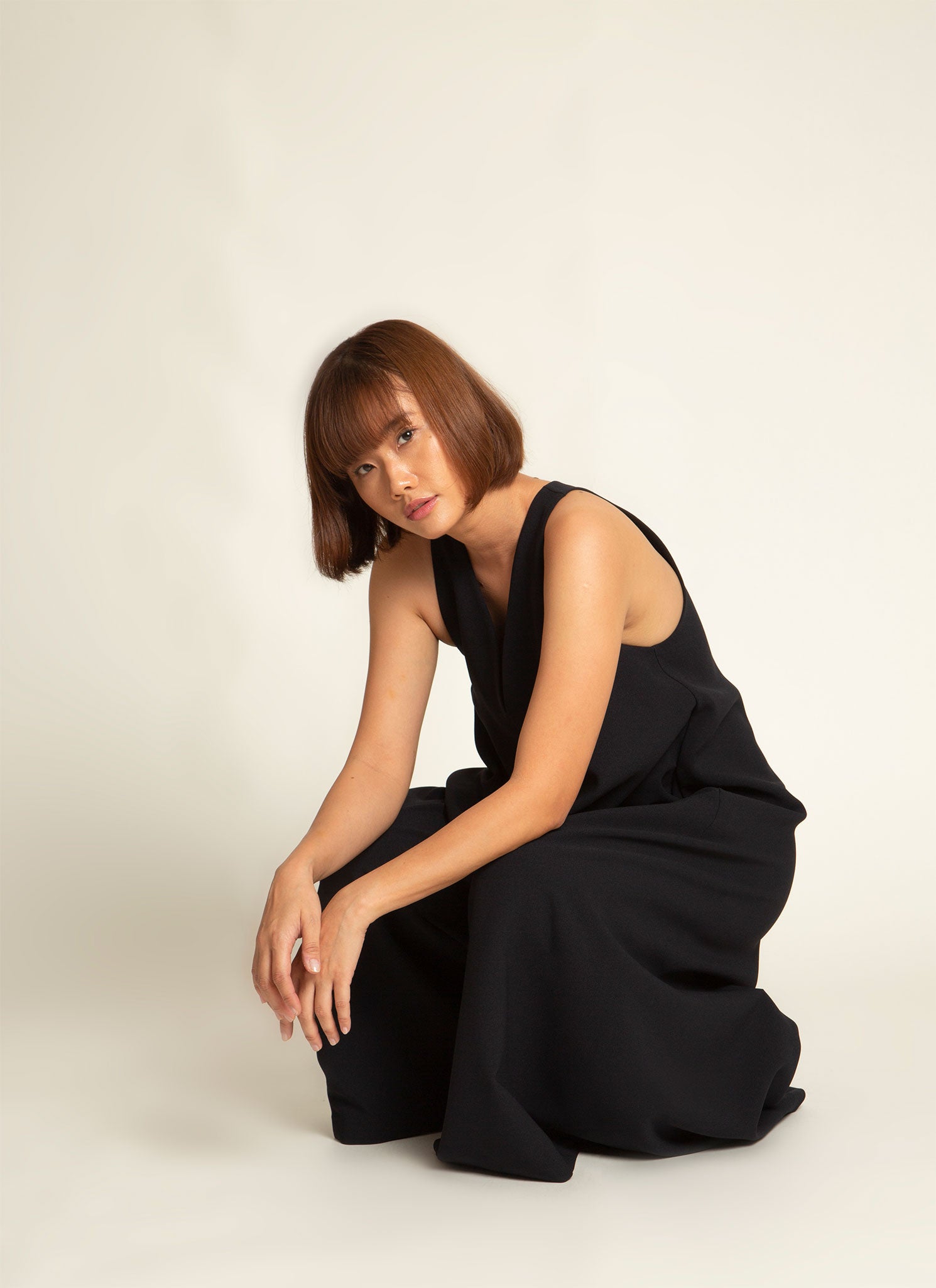 chinese dress ladies KAAREM - Diagonal Xéo A-Line Pocket Dress