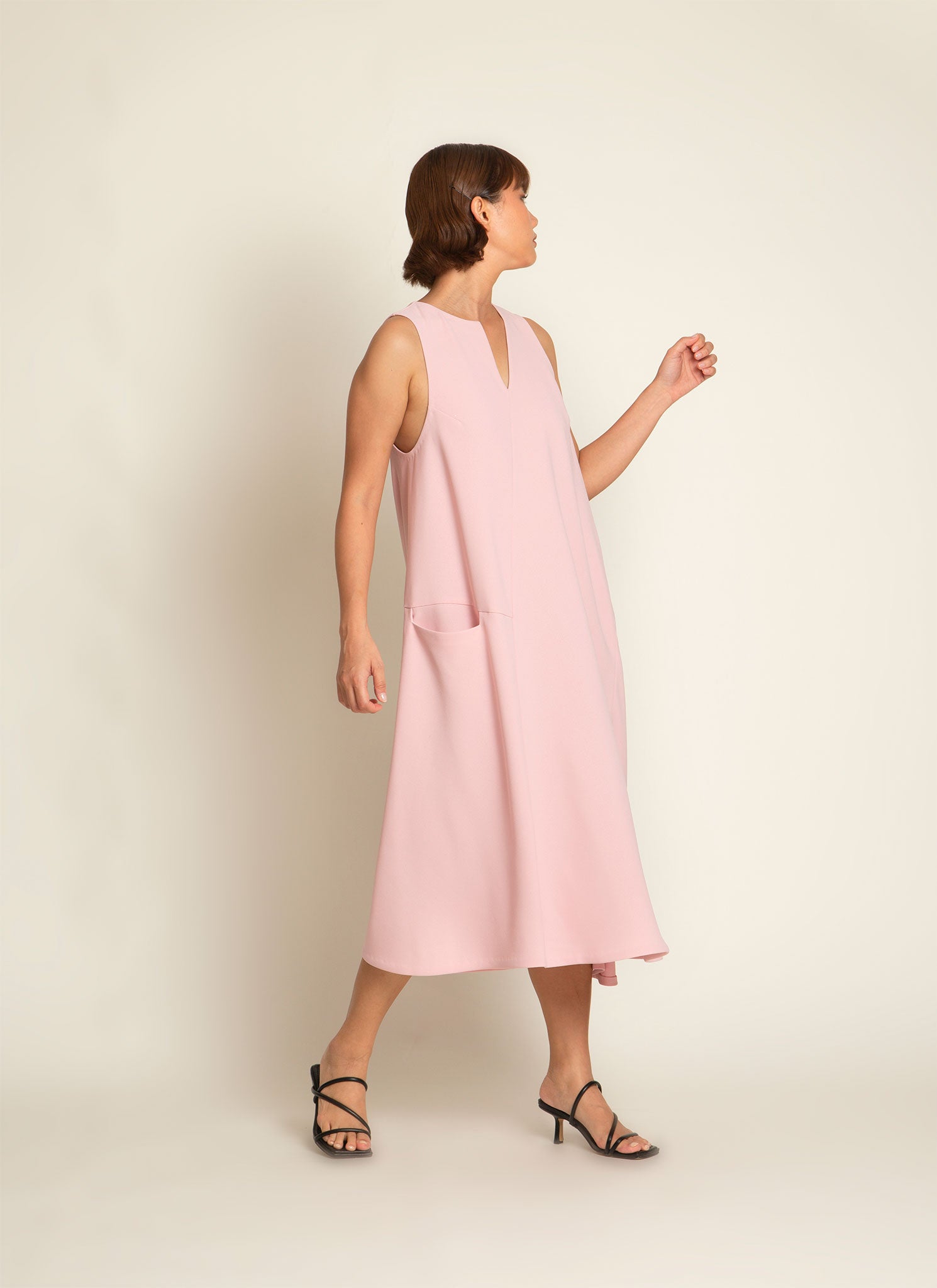Diagonal Xo A-Line Pocket Dress in Soft Pink Diagonal Xo A-Line Pocket Dress in Soft Pink