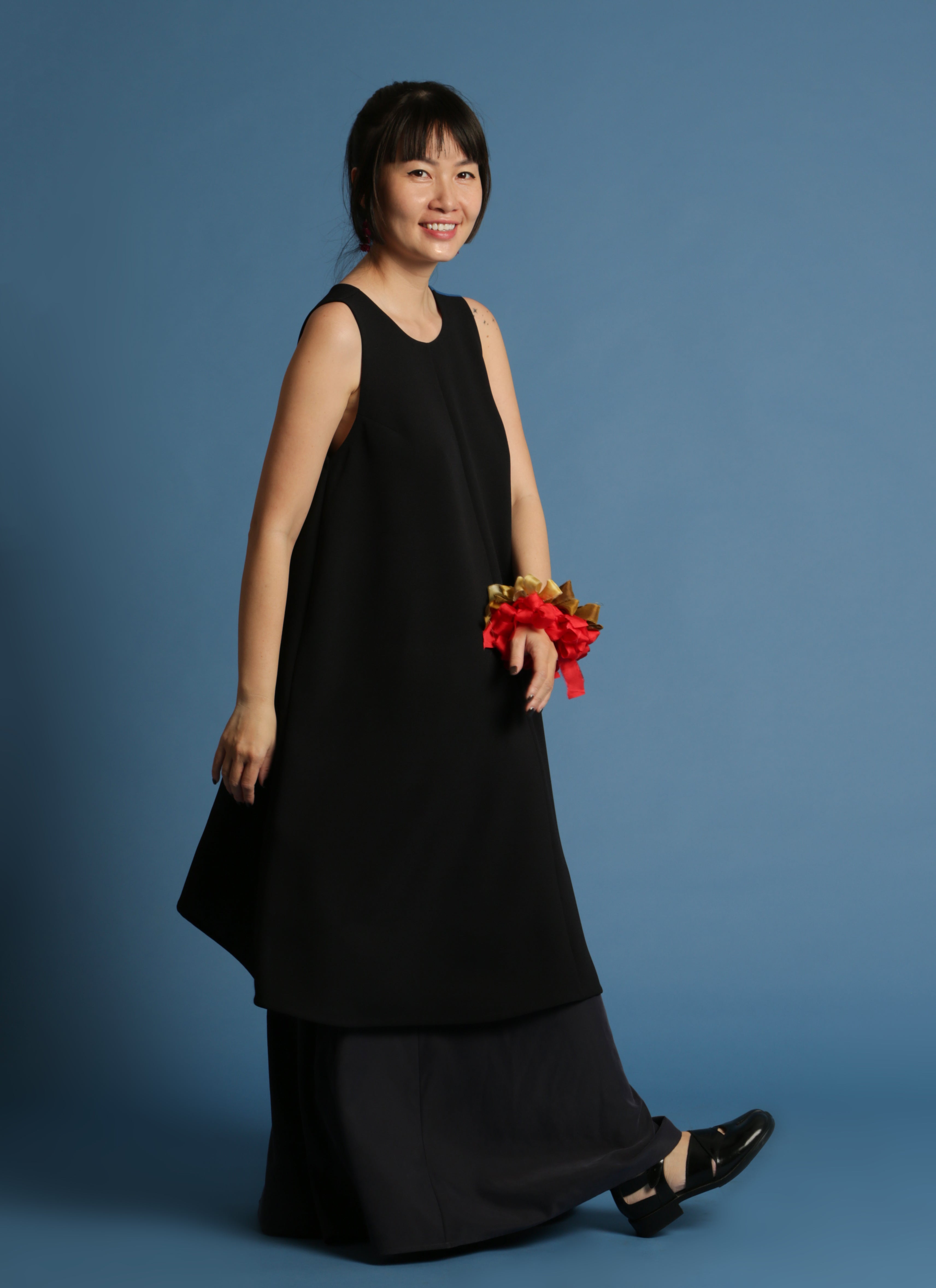 KAAREM - Two-Three A-Line Colorblock Dress / Size S - Blue & Black Blue KAAREM - Two-Three A-Line Colorblock Dress / Size S - Blue & Black Blue