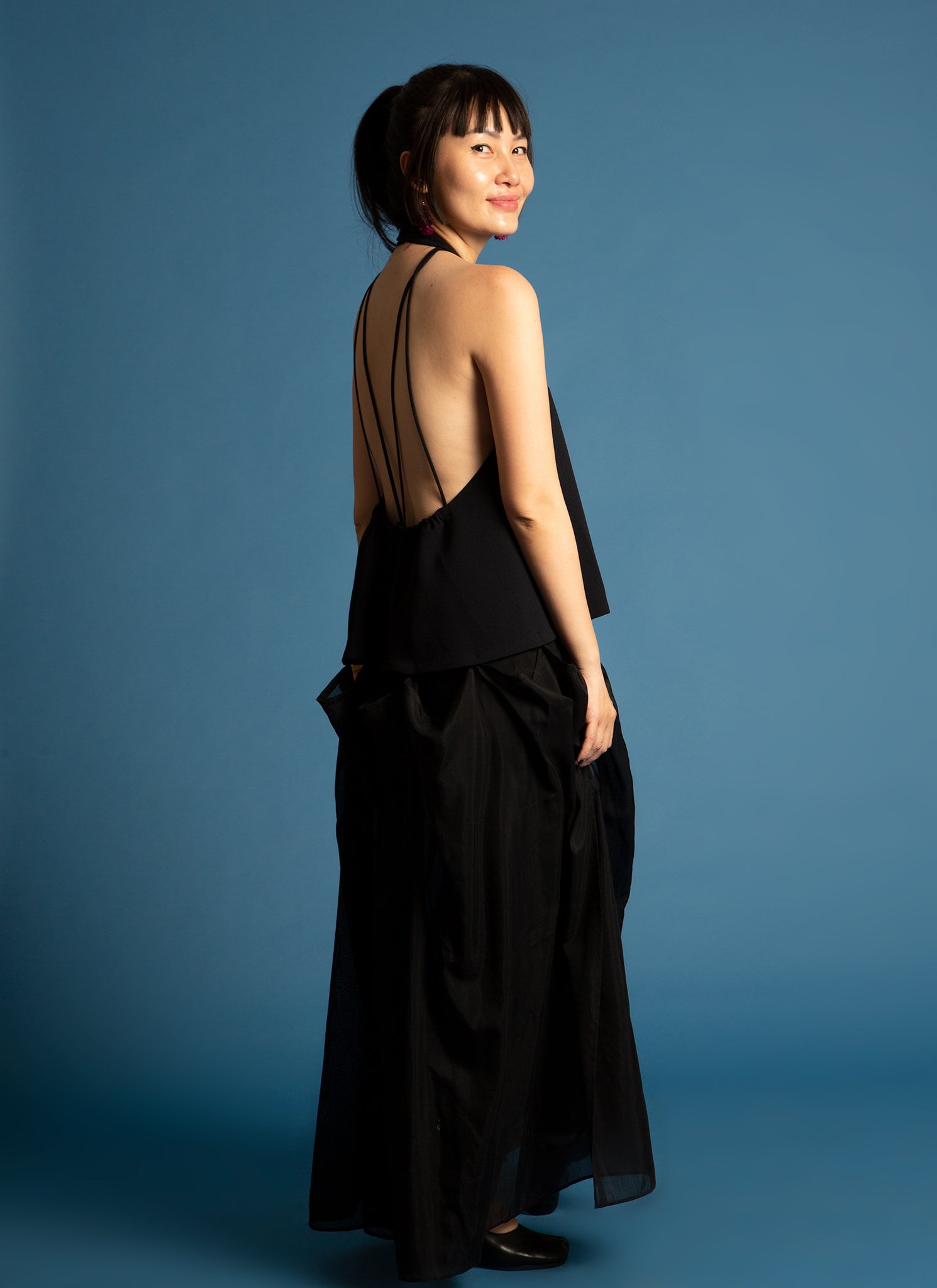 KAAREM - Rhythm Halter Áo Dài Two-Piece Dress