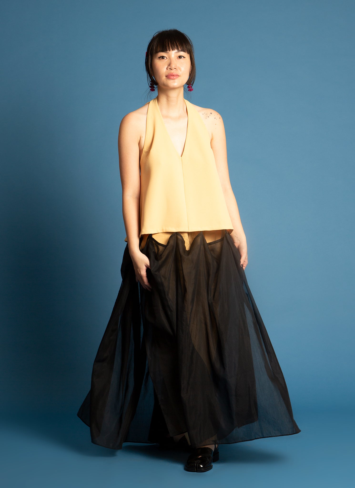 KAAREM - Rhythm Halter Áo Dài Two-Piece Dress