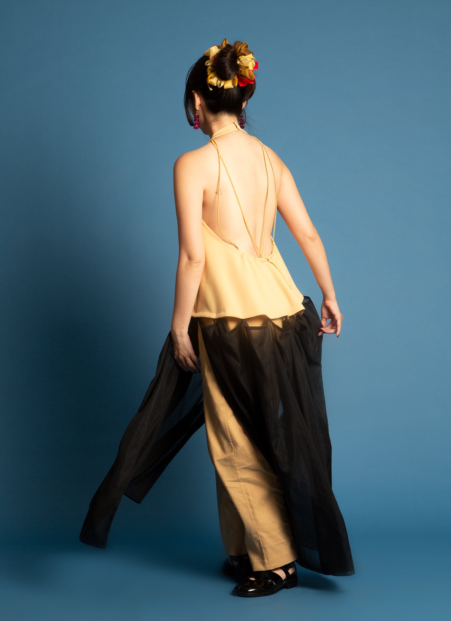 KAAREM - Rhythm Halter o Di Two-Piece Dress - Black Blue & Yellow Combo KAAREM - Rhythm Halter o Di Two-Piece Dress - Black Blue & Yellow Combo