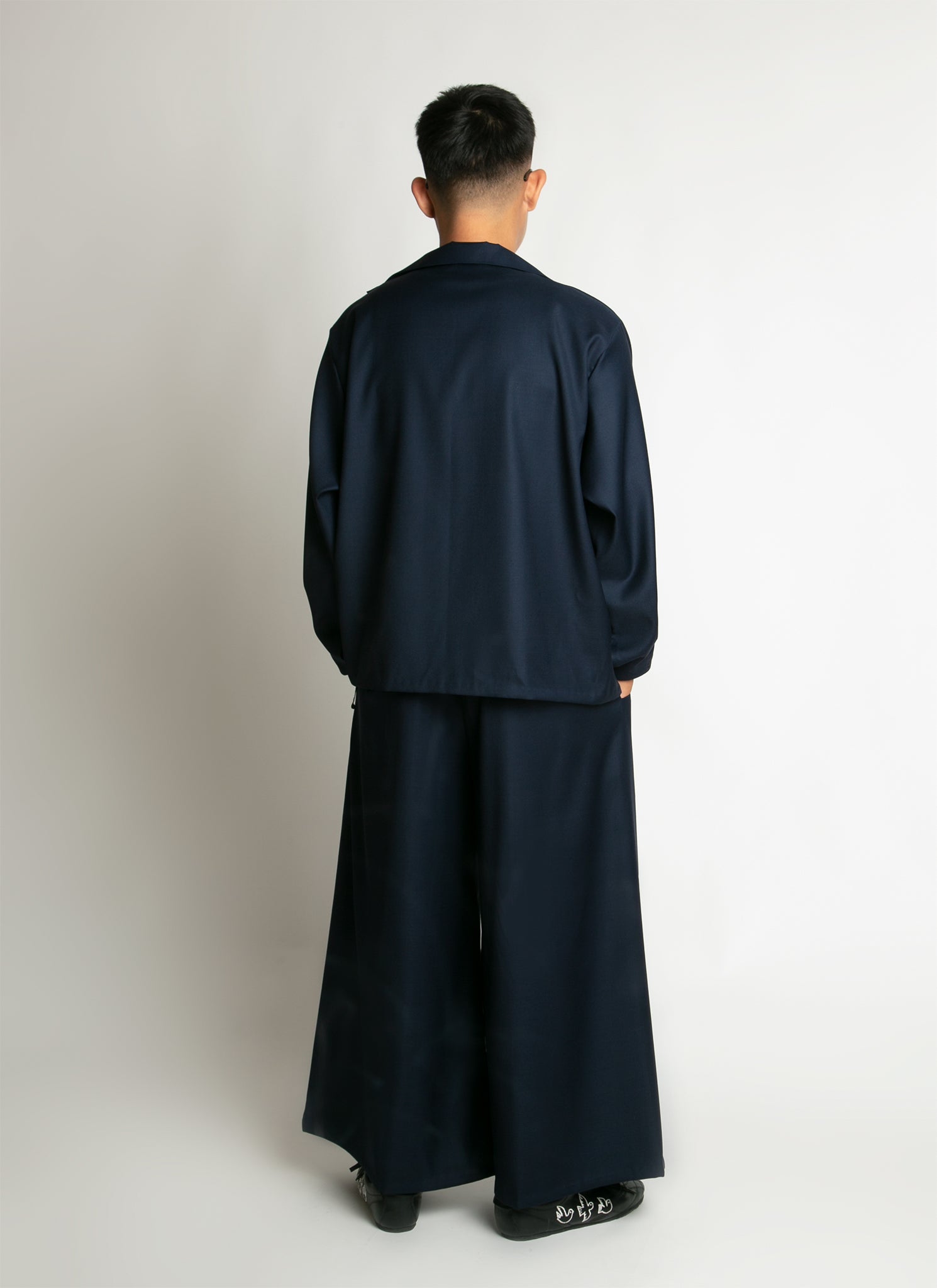 KAAREM - Azure Long-Sleeve Pocket Shirt Jacket - Dark Blue