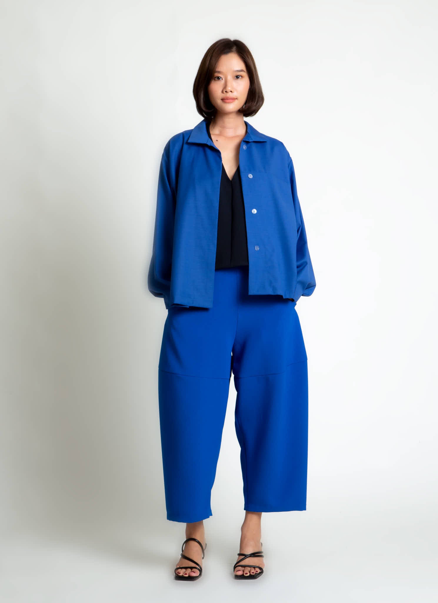 KAAREM - Azure Long-Sleeve Pocket Shirt Jacket - Azure Blue
