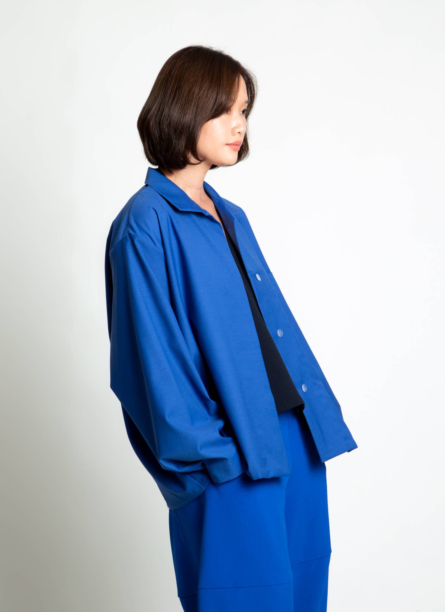 KAAREM - Azure Long-Sleeve Pocket Shirt Jacket - Azure Blue