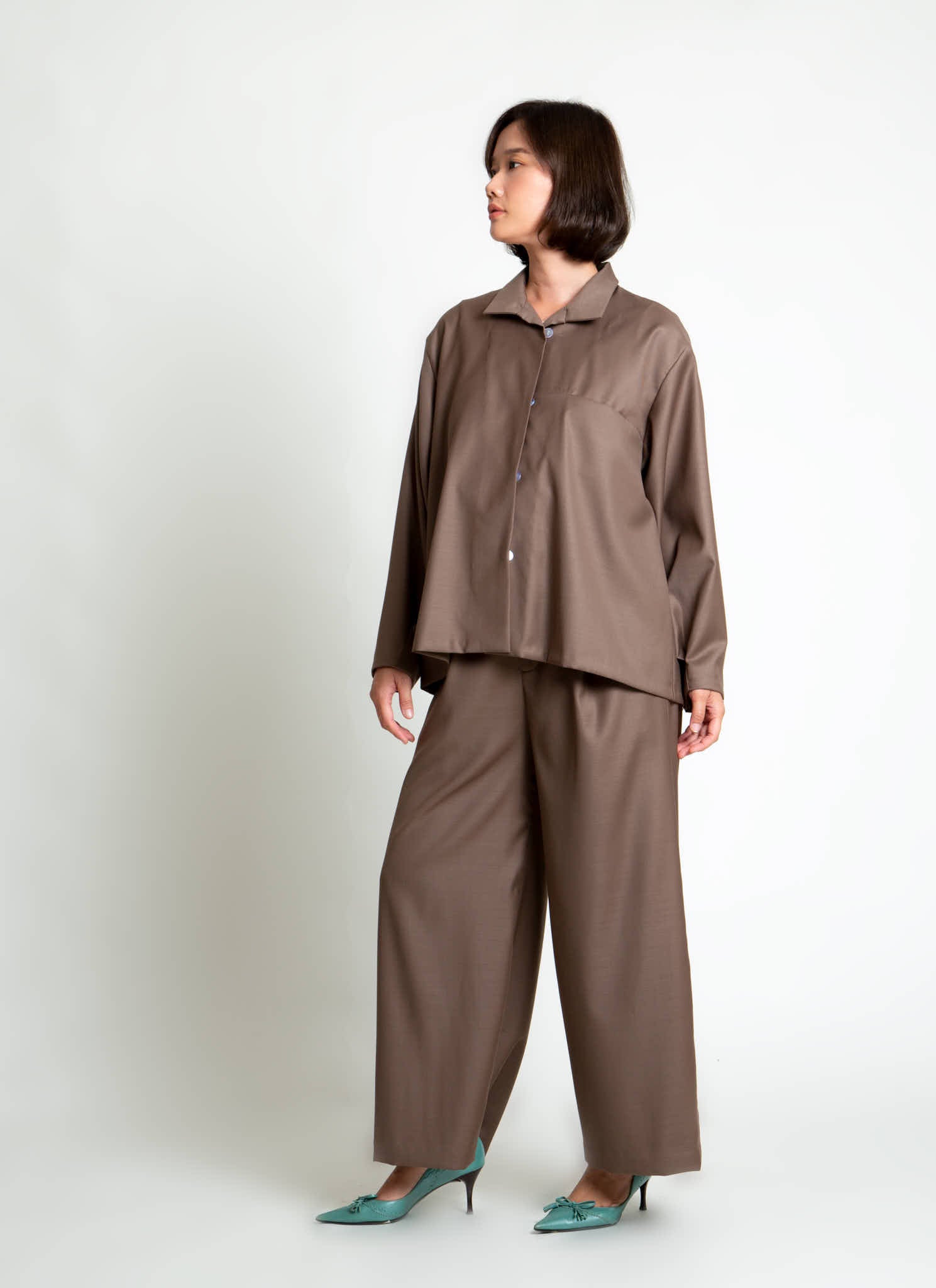 KAAREM - Azure Long-Sleeve Pocket Shirt Jacket - Brown