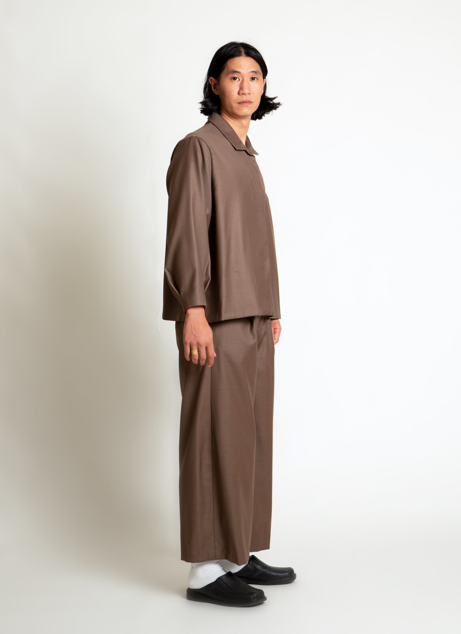 KAAREM - Azure Long-Sleeve Pocket Shirt Jacket - Brown