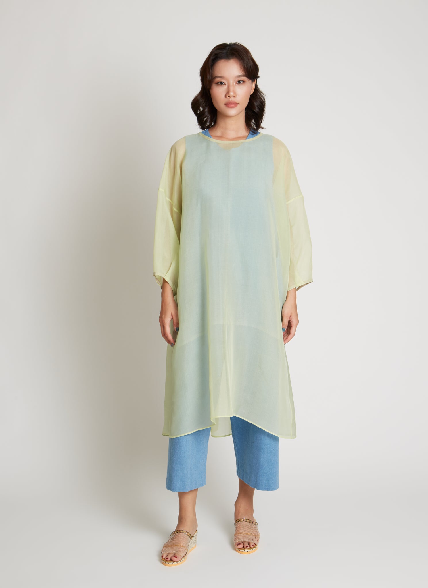 KAAREM - Starfish Long Sleeve Silk Organza Dress