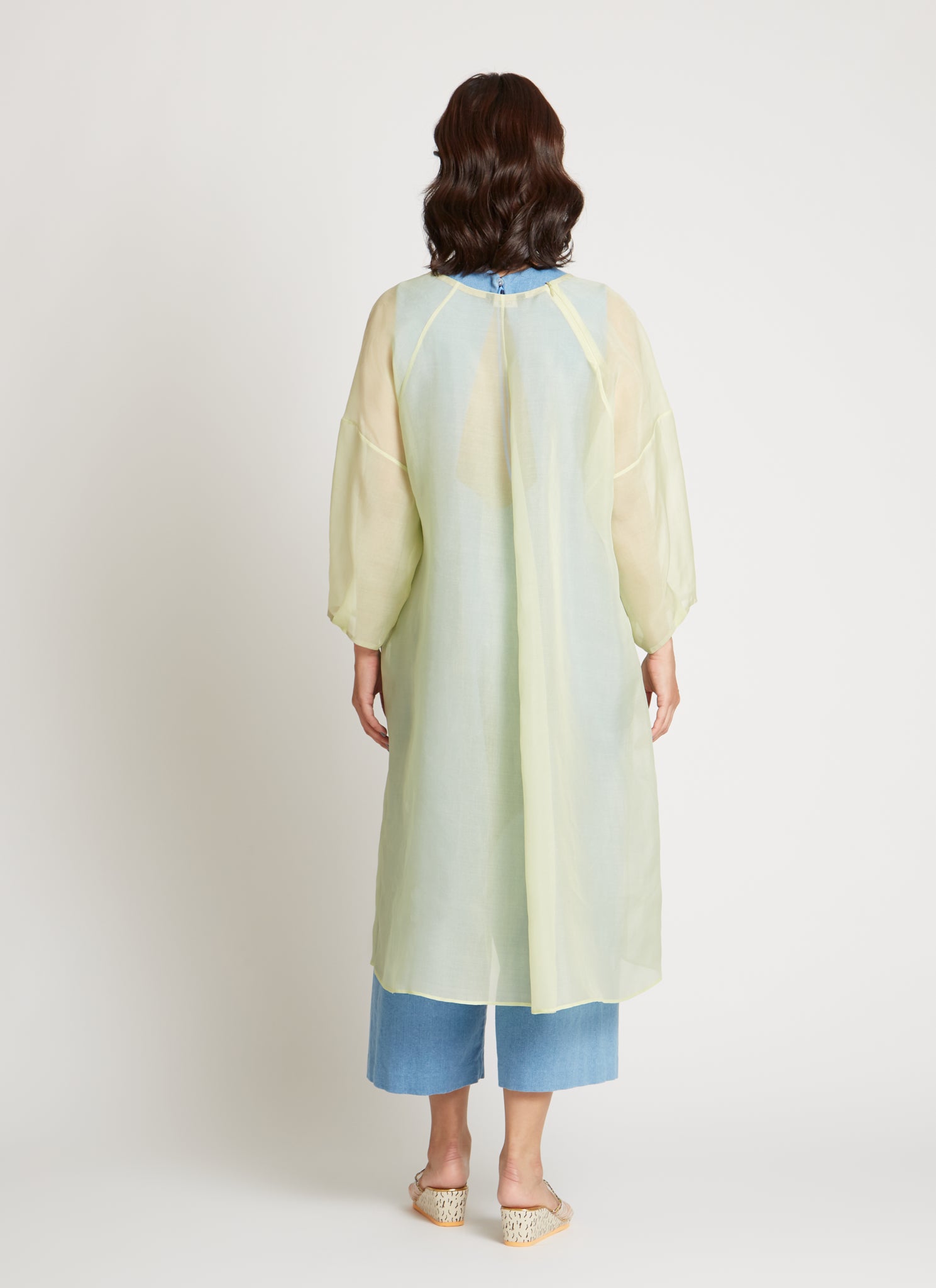 Starfish Long Sleeve Silk Organza Dress