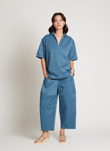 KAAREM - Tomato Tapered Panel Pocket Pant - Deep Blue