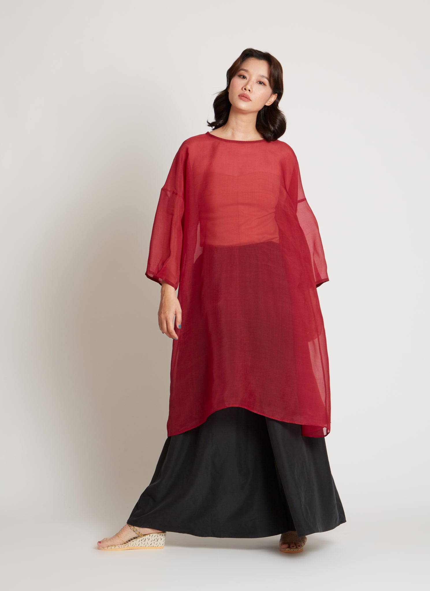 KAAREM - Starfish Long Sleeve Silk Organza Dress KAAREM - Starfish Long Sleeve Silk Organza Dress