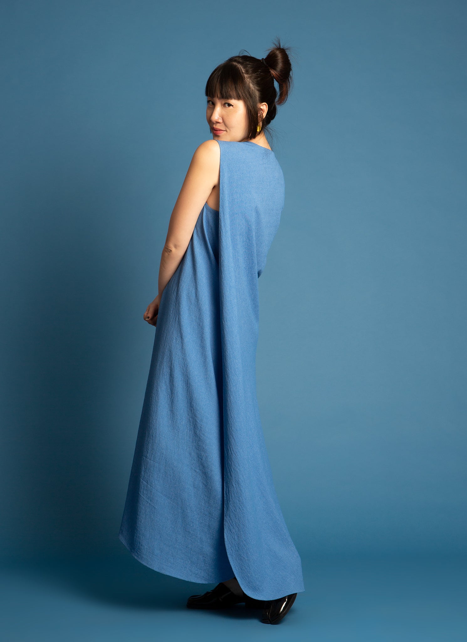 textured sleeveless maxi dress Textured Navy Sleeveless Maxi Dress