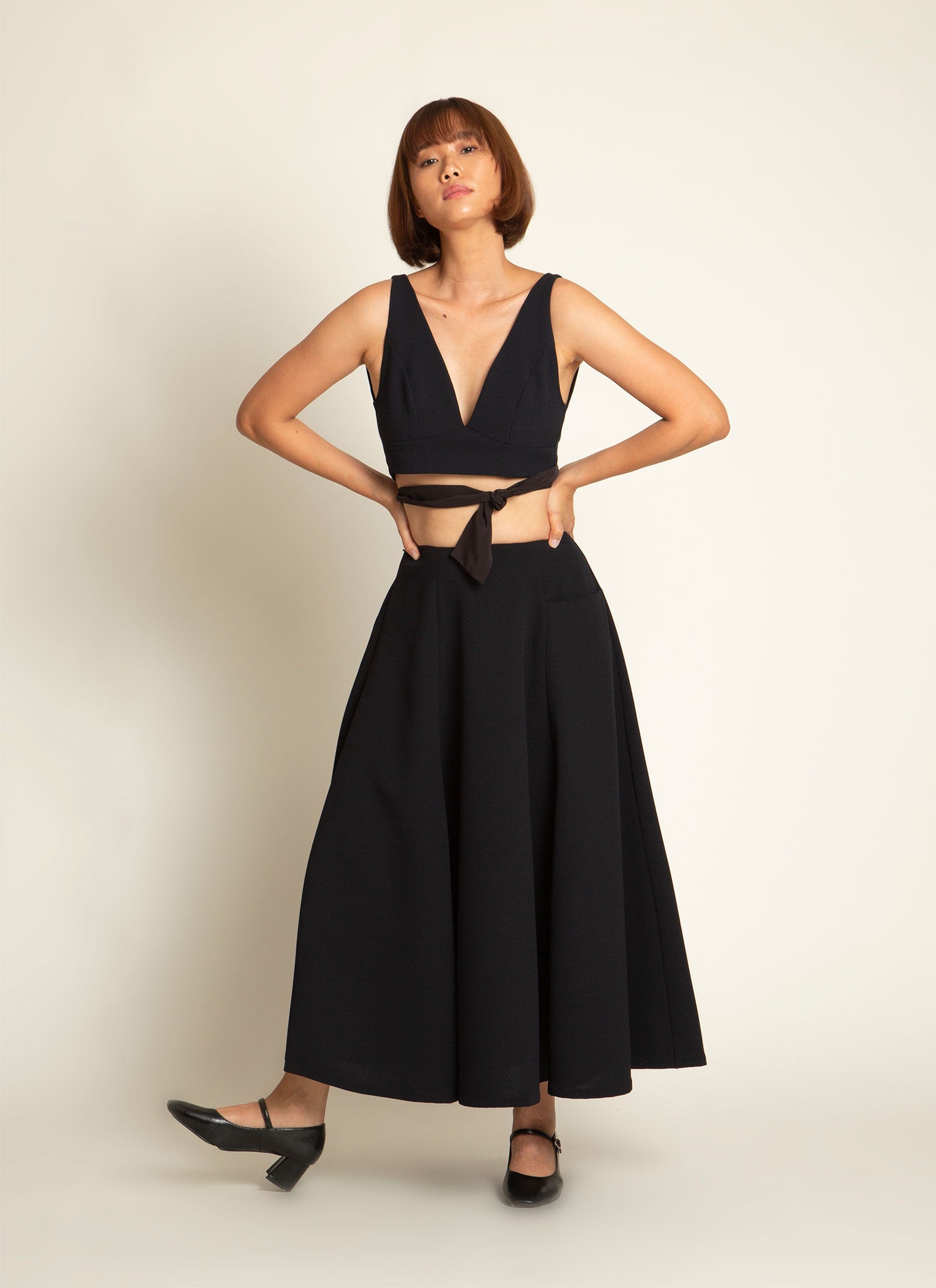 KAAREM - La Lan Bralette Open Back Top w/ Tie (Petite/Reg