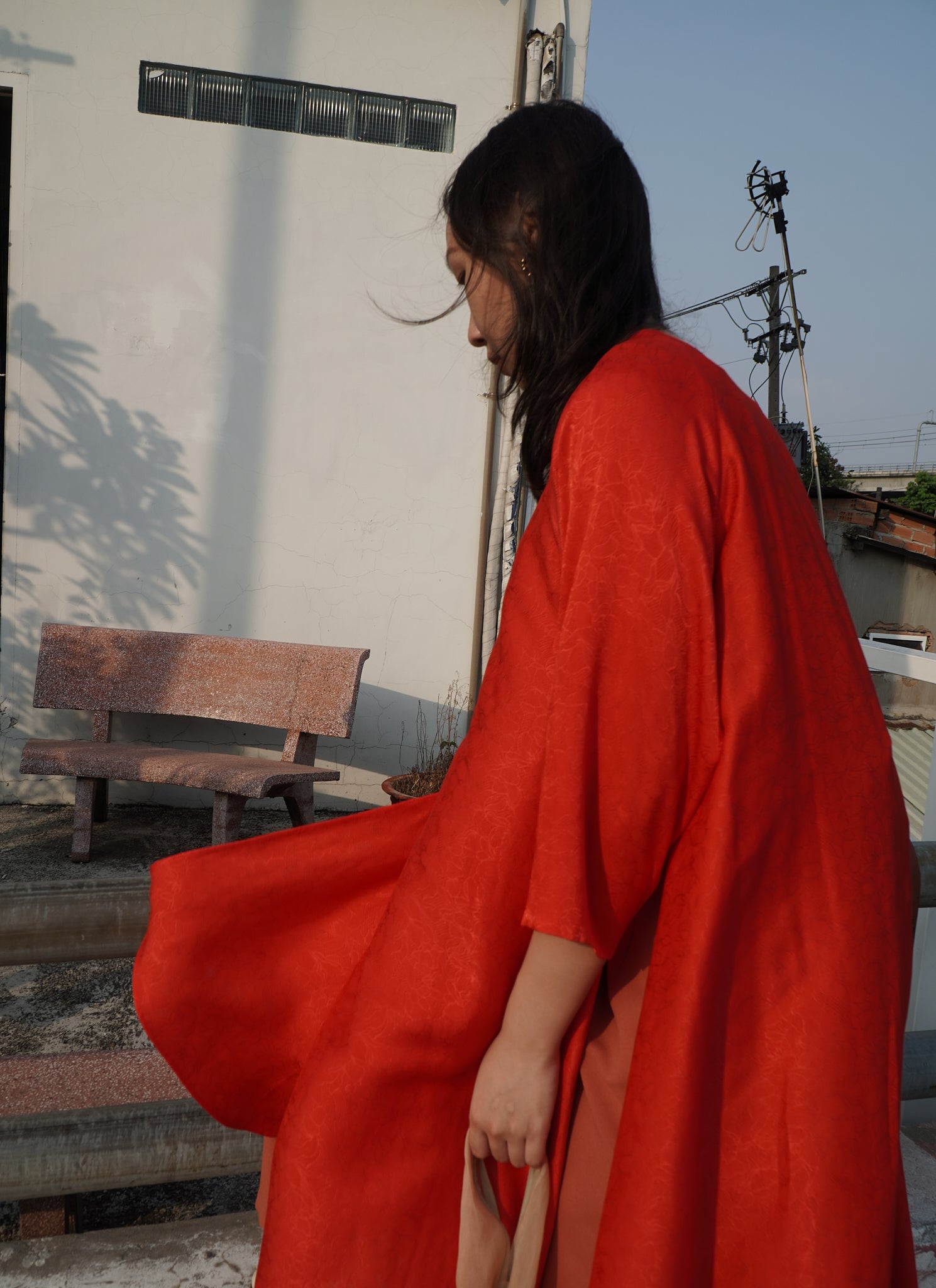 red tunic dress Vintage Red Cheongsam Dress Embroidery Qipao Mini Tunic 90s Boho Festival Outfit