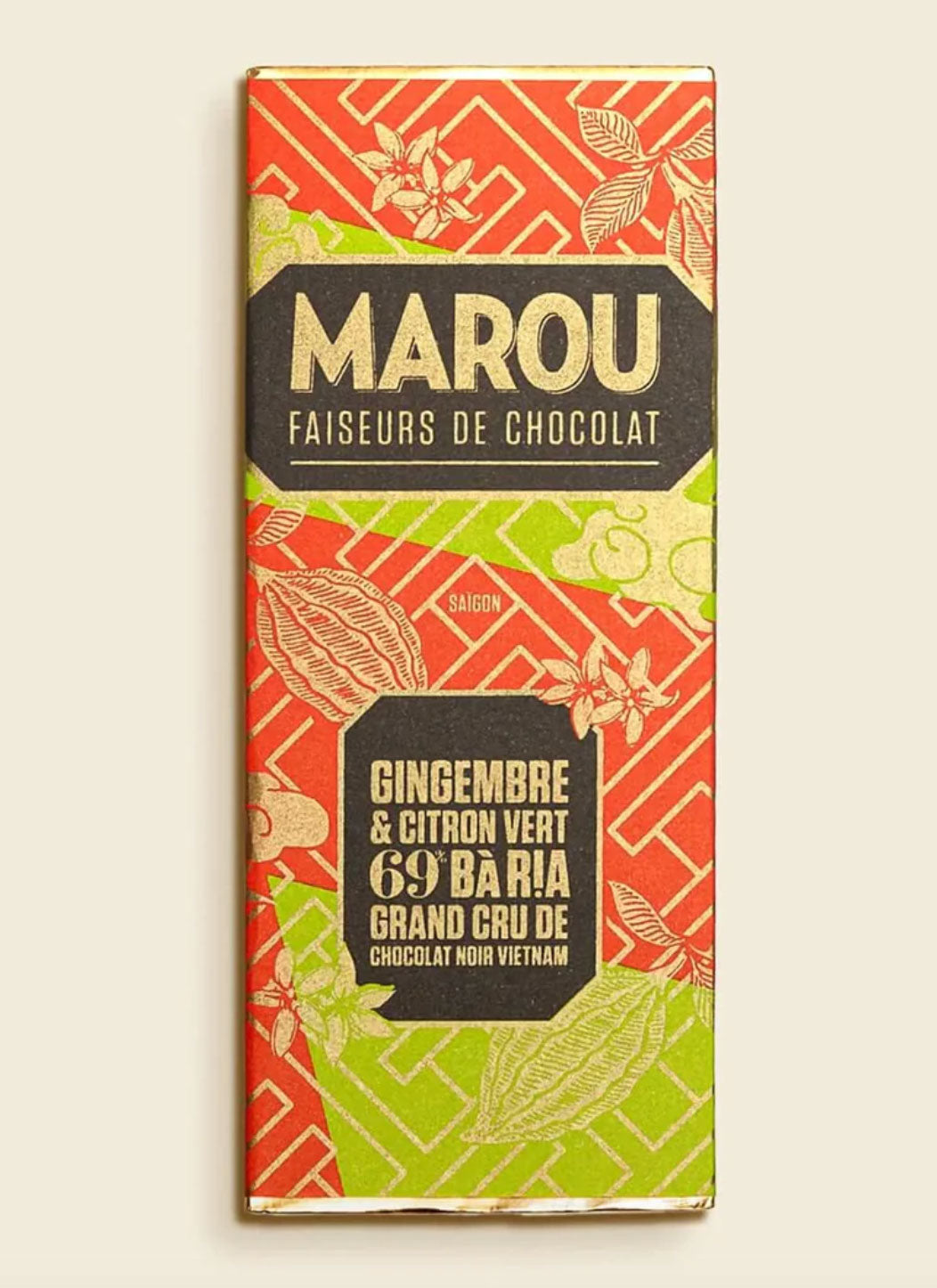 KAAREM - Marou Chocolate Ba Ria Ginger Lime 69%, 24g Mini Bar