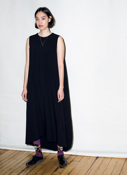 KAAREM - Turn Sleeveless Overlap Maxi Dress - Textured Black
