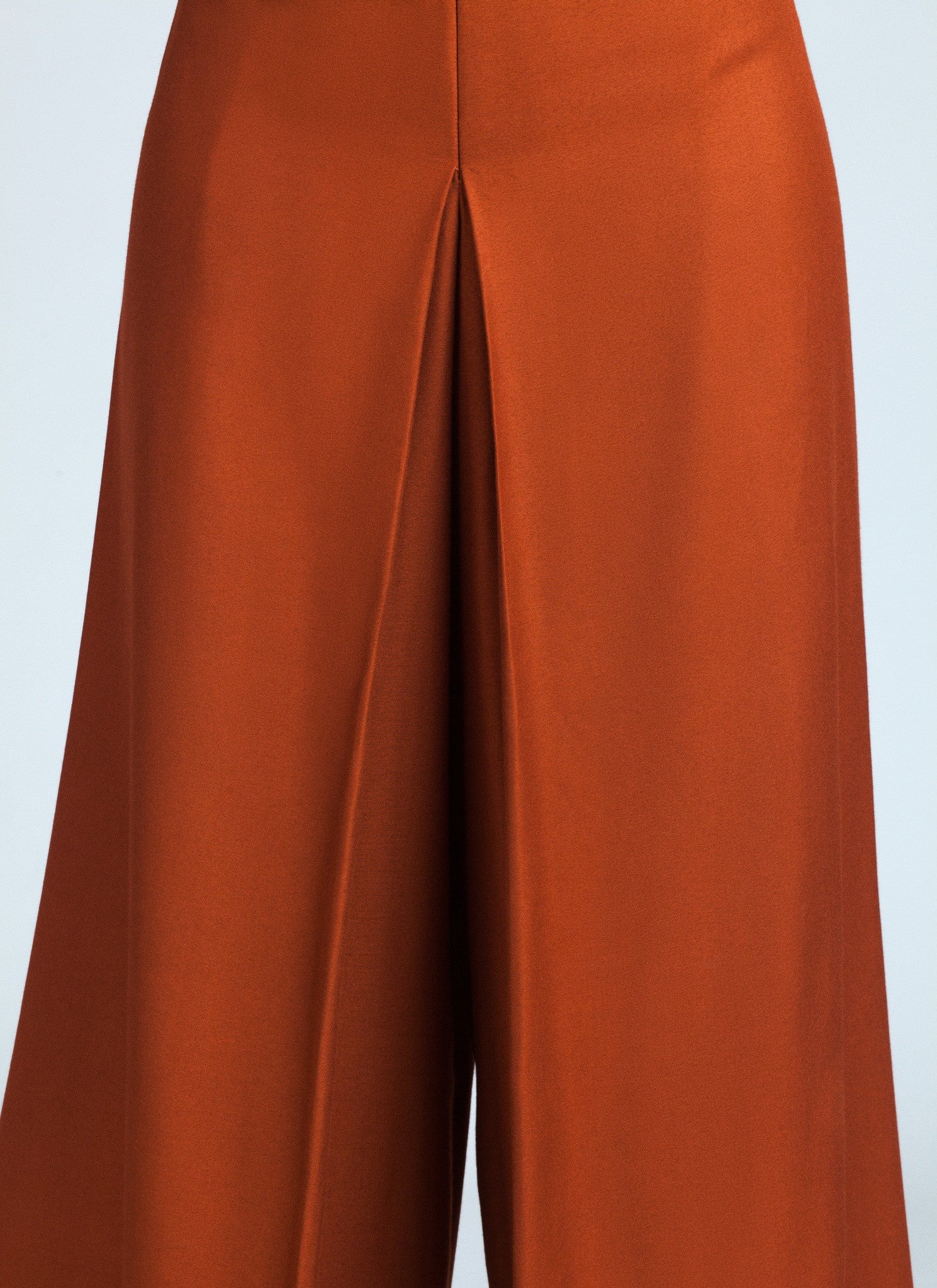 KAAREM - Wind Lantern Front Pleat Wide Leg Pant - Regale Red Orange