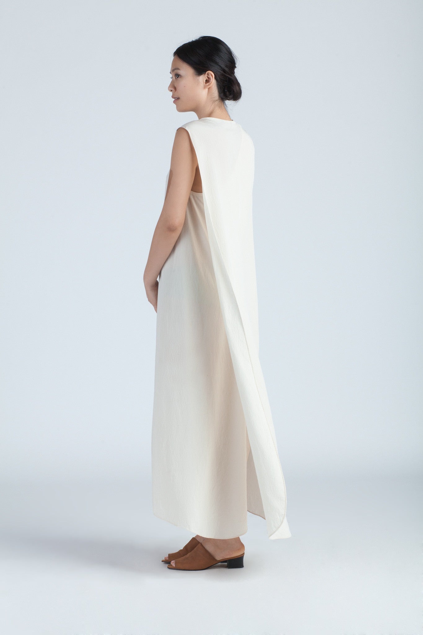Turn Sleeveless Overlap Maxi Dress - Cream Turn Sleeveless Overlap Maxi Dress - Cream