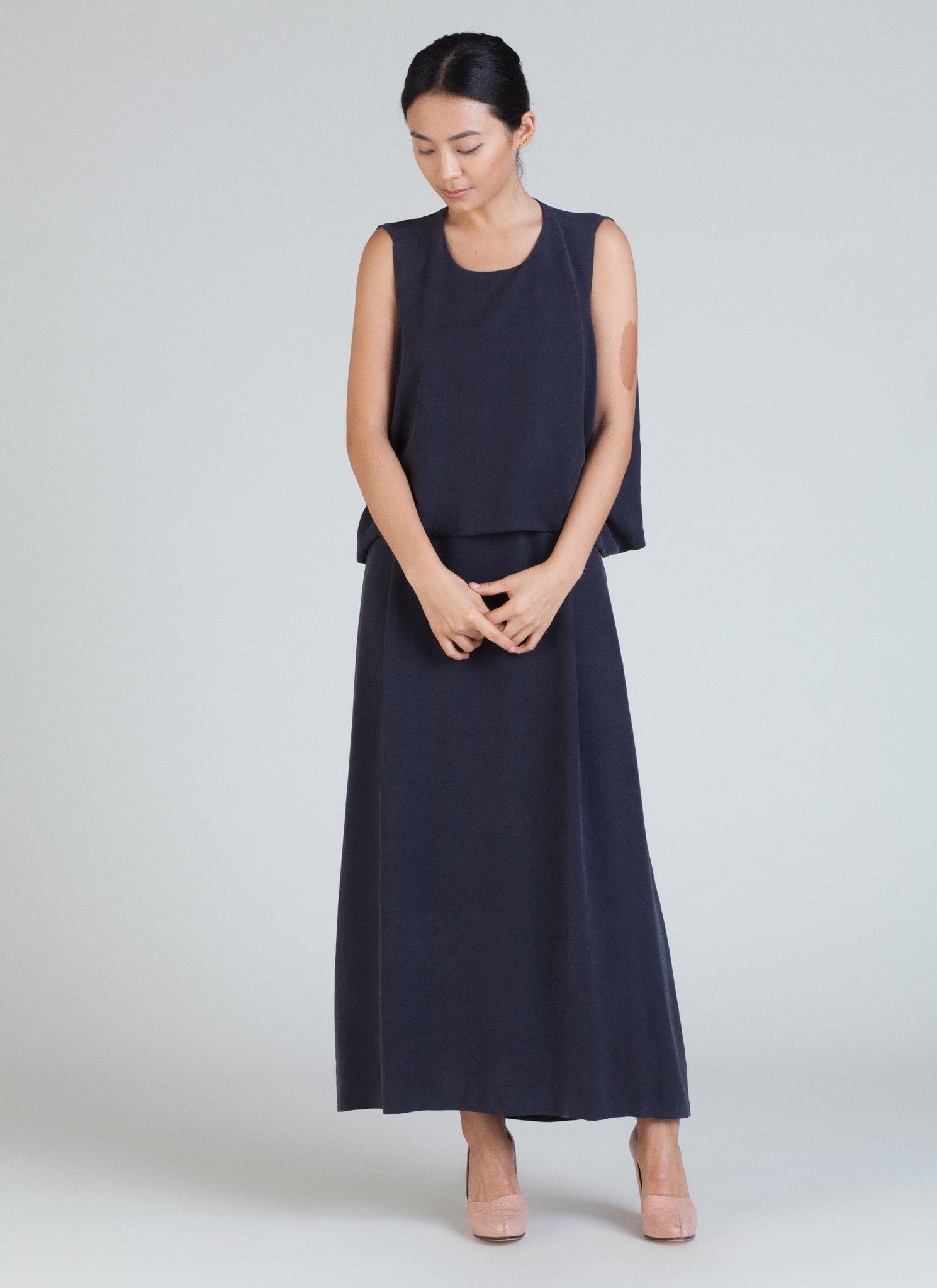 Jellyfish Shell Back Long Dress - Poppy Black Jellyfish Shell Back Long Dress - Poppy Black