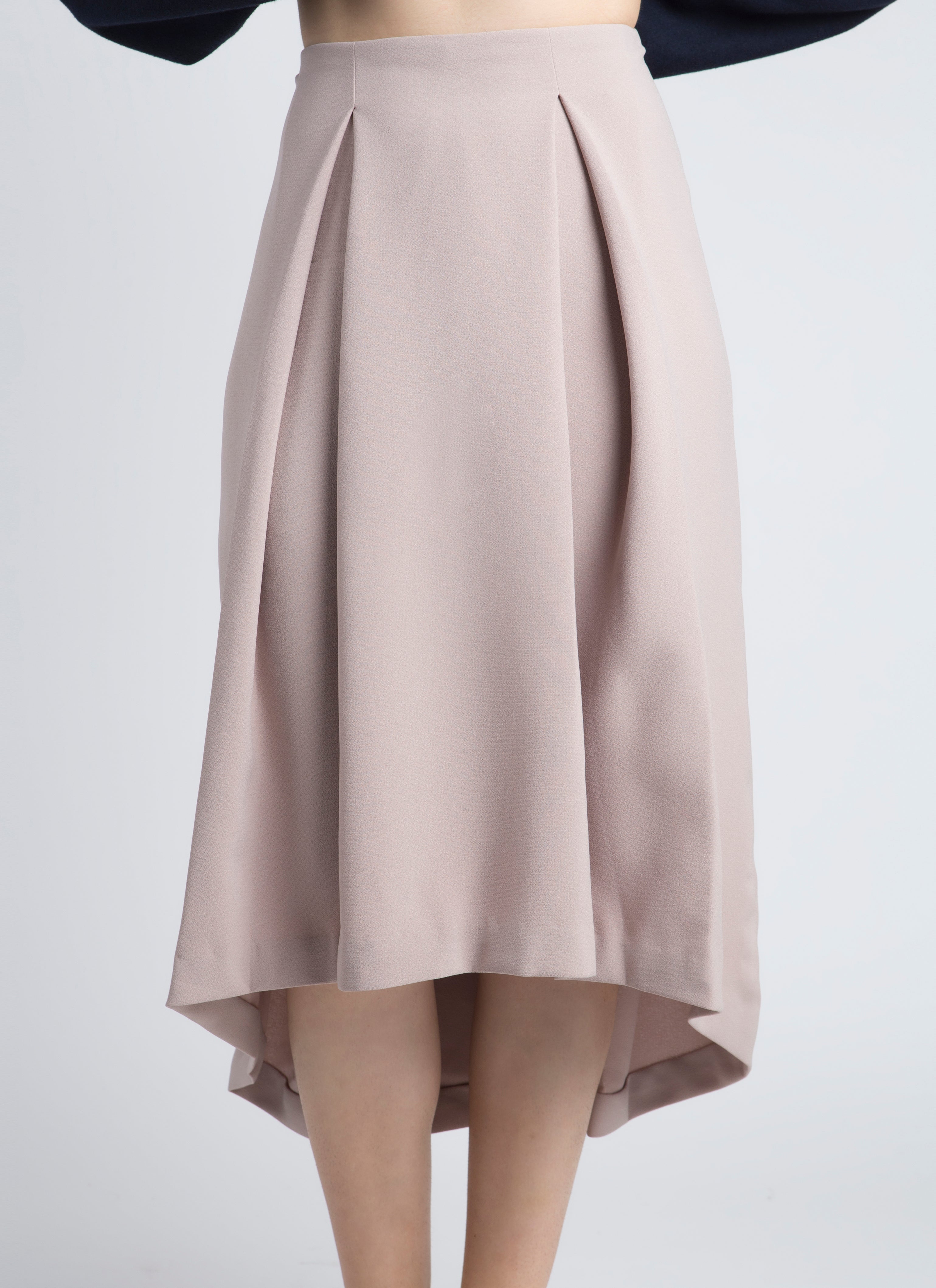 Cream pleated midi skirt best sale