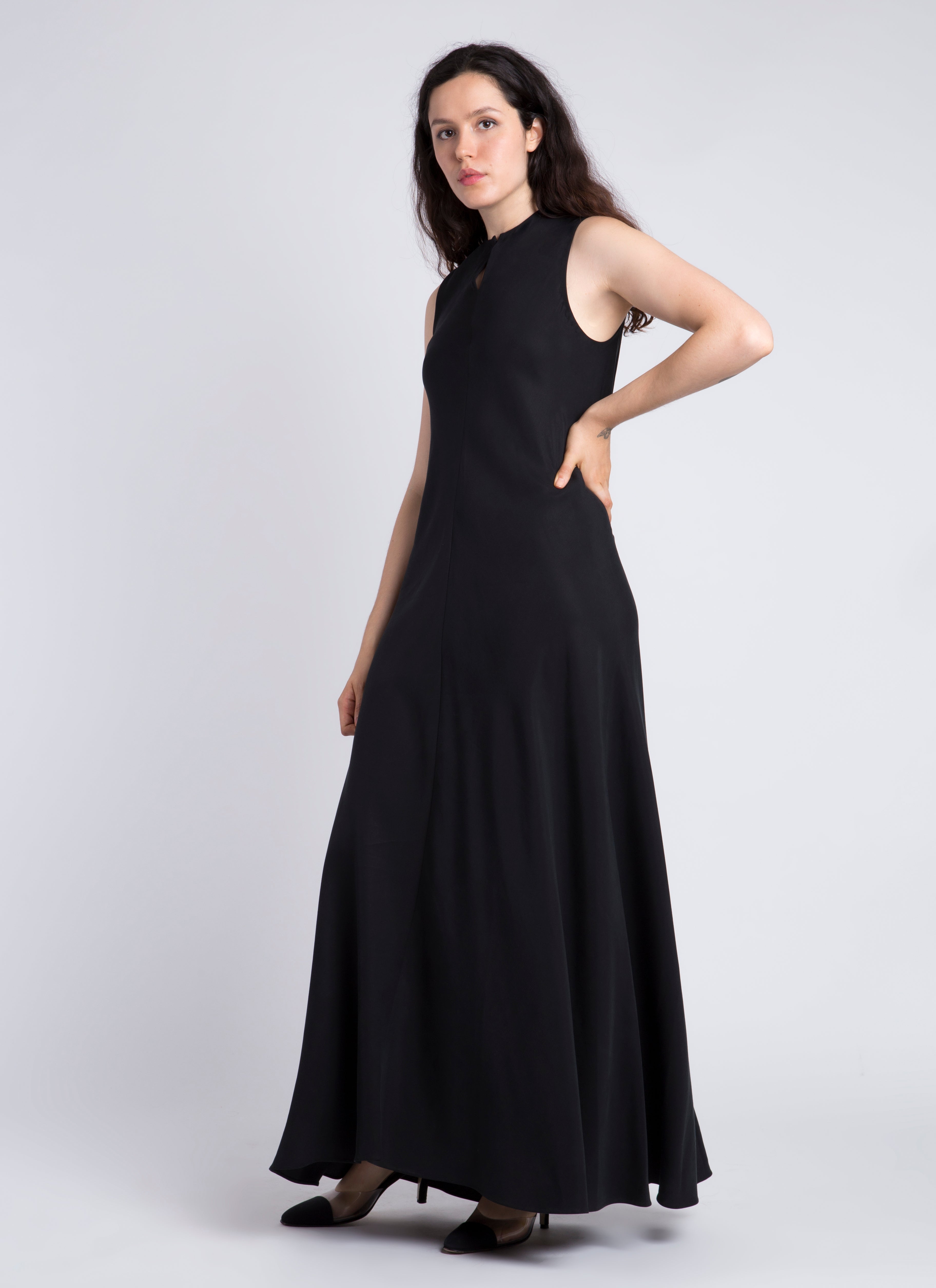 navy blue dress for baby girl Calo Front Seam Sleeveless A-Line Dress