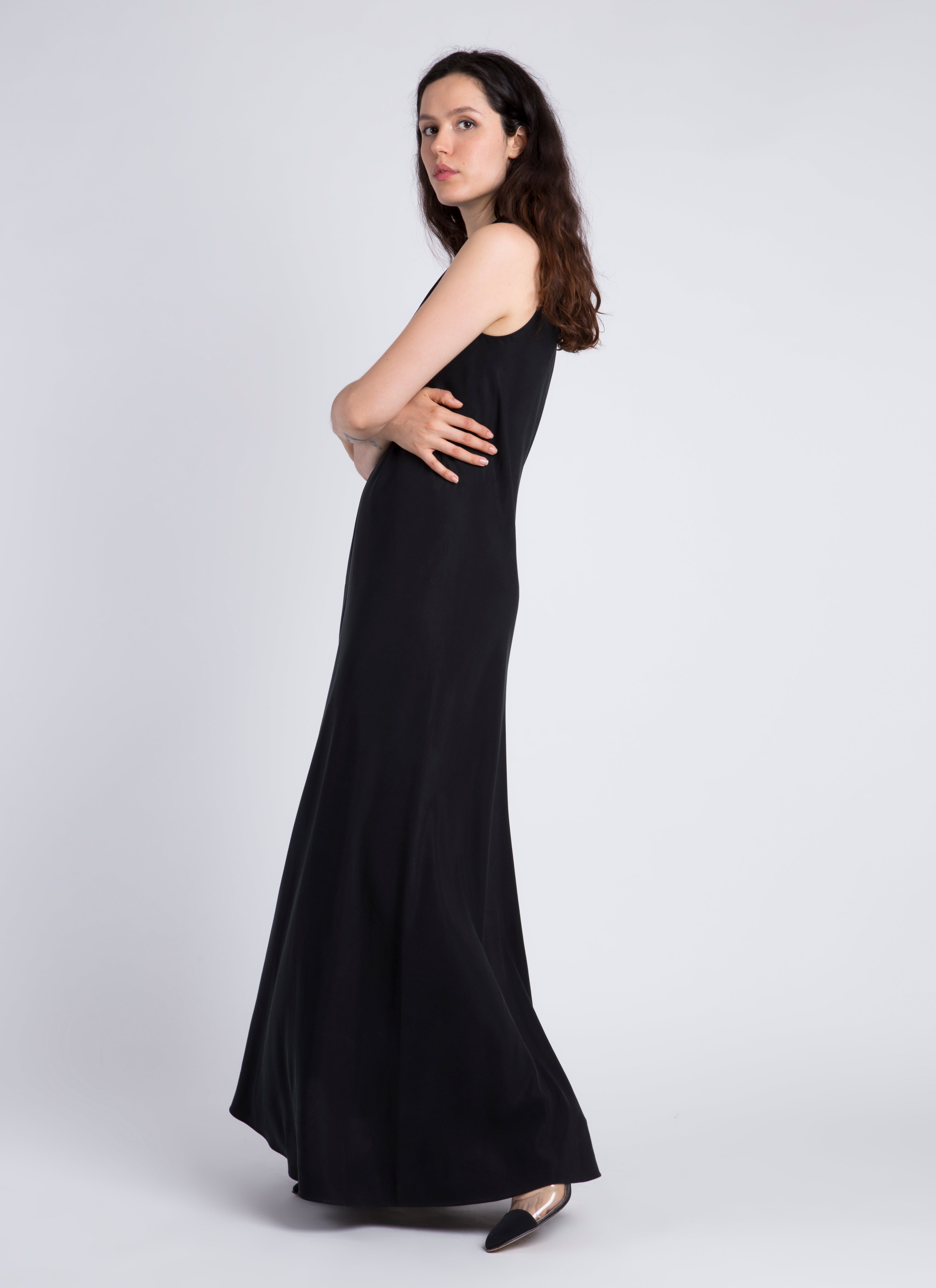 KAAREM - Calo Front Seam Sleeveless A-Line Dress - Black KAAREM - Calo Front Seam Sleeveless A-Line Dress - Black