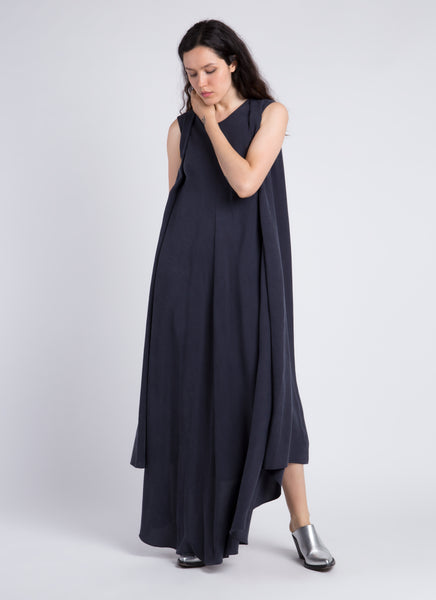 KAAREM - Malt Overlap Shoulder Maxi Dress - Poppy Black