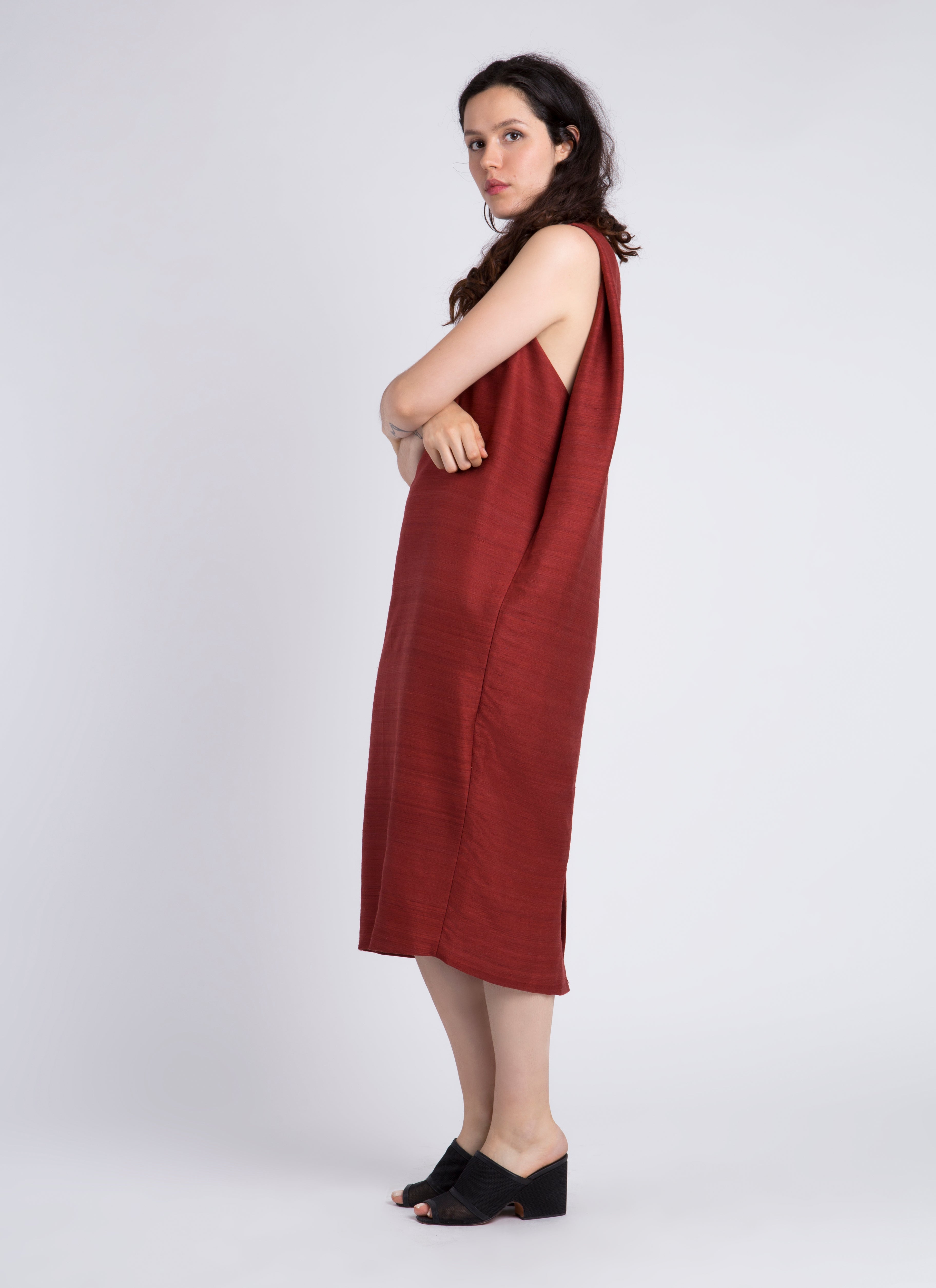 red chilli dress Hot Red Chili Pepper Pattern With Black Background Chili A-Line Dress by Natbasil