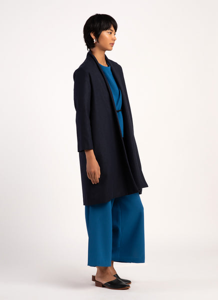 KAAREM - Changes Shawl Collar Long Sleeve Jacket - Dark Blue