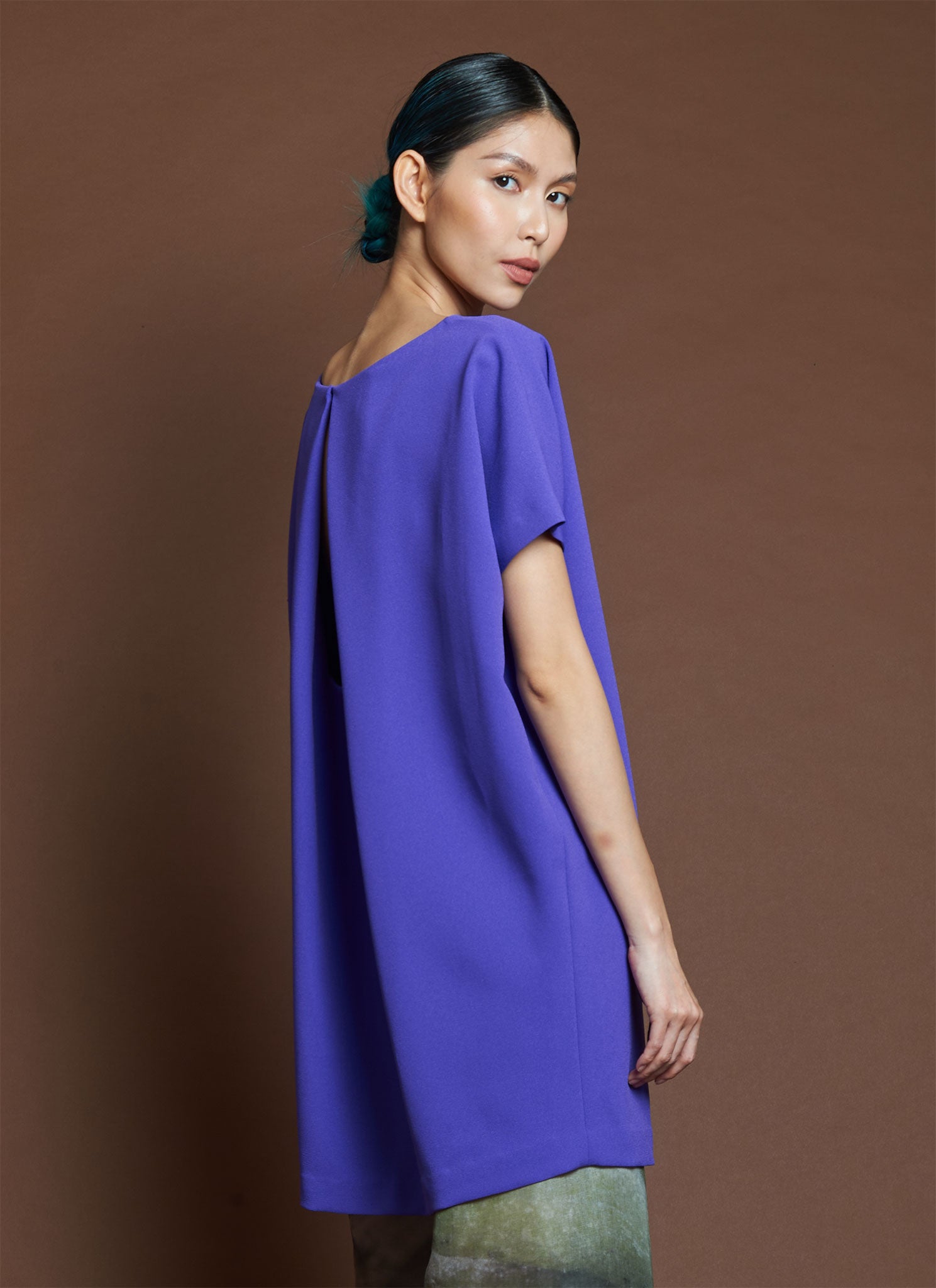 purple low back dress JOIE Midi Dress