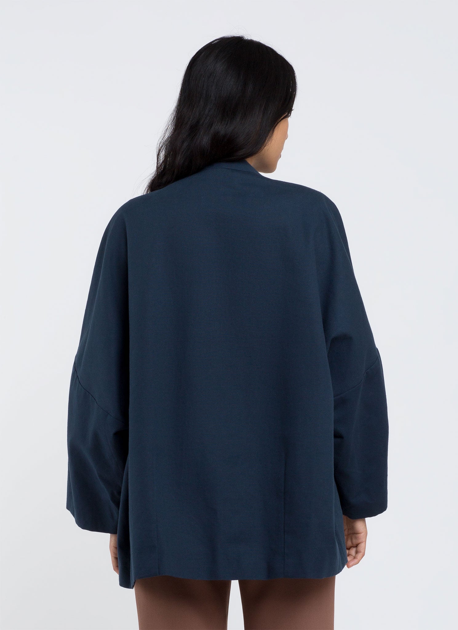 KAAREM - Billow Dropped Sleeve Zipper Jacket - Navy