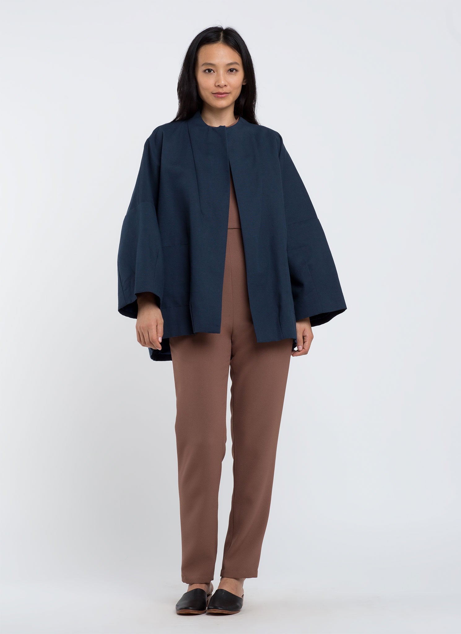 KAAREM - Billow Dropped Sleeve Zipper Jacket - Navy