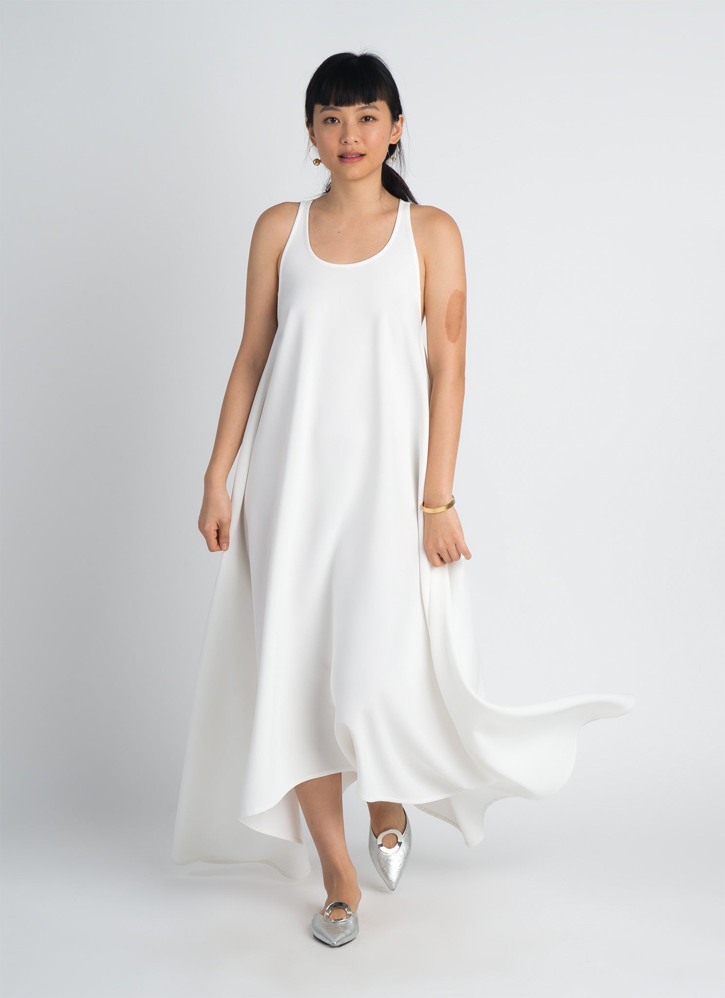KAAREM - Ca Sleeveless Maxi Racerback Tent Dress - White KAAREM - Ca Sleeveless Maxi Racerback Tent Dress - White