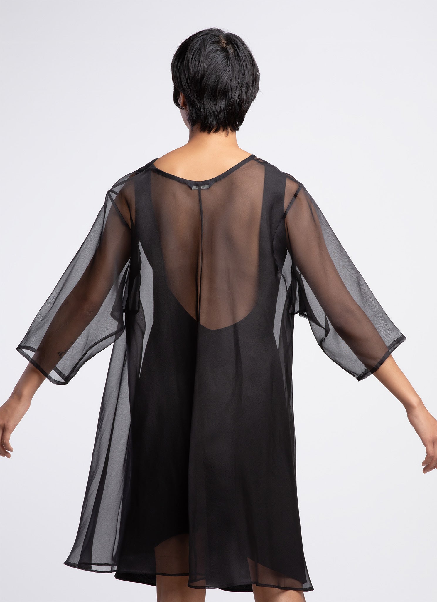 Grain Organza Silk Organza Dress - Black Grain Organza Silk Organza Dress - Black