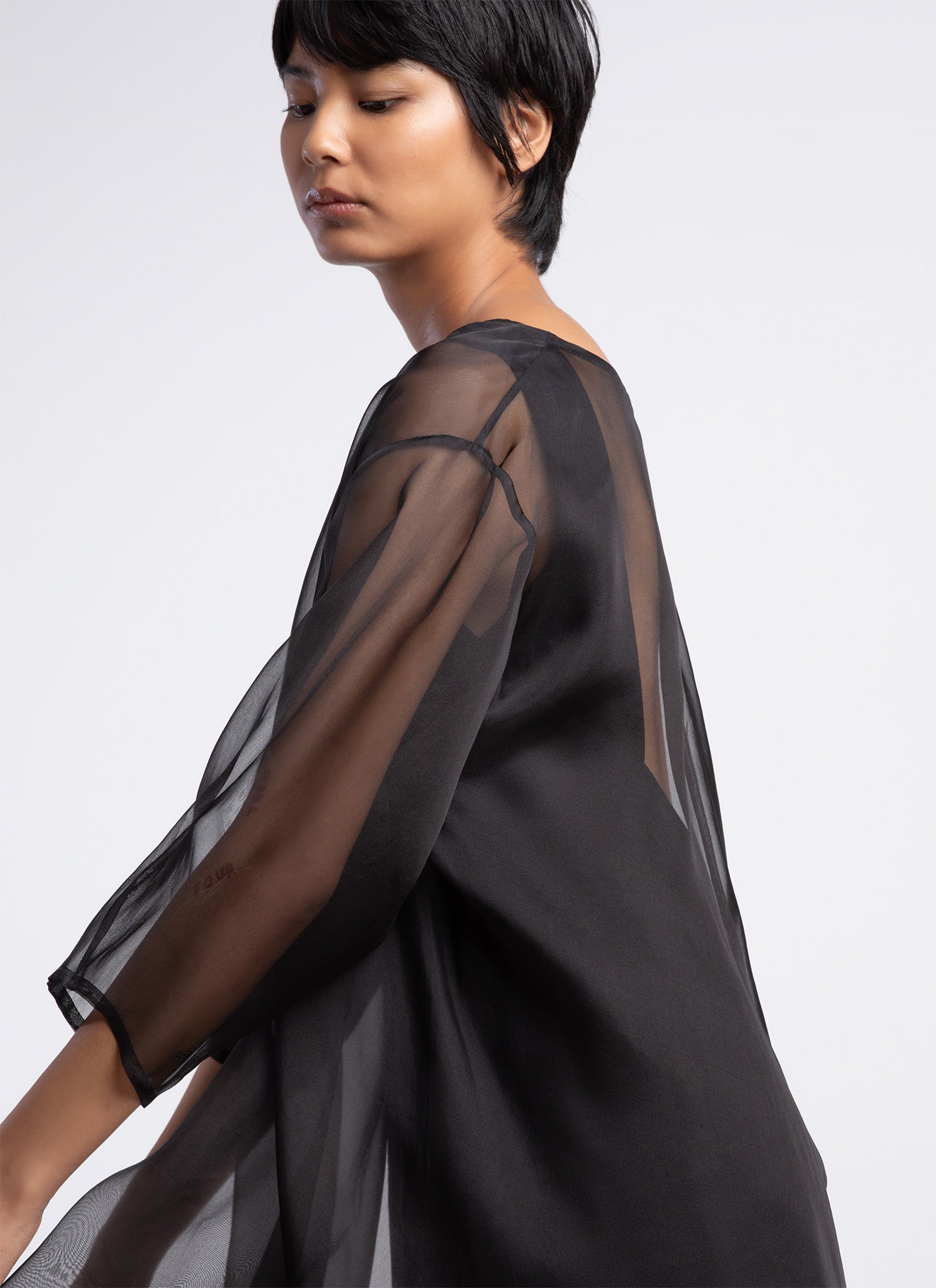 chinese dress ladies KAAREM - Grain Organza Silk Organza Dress