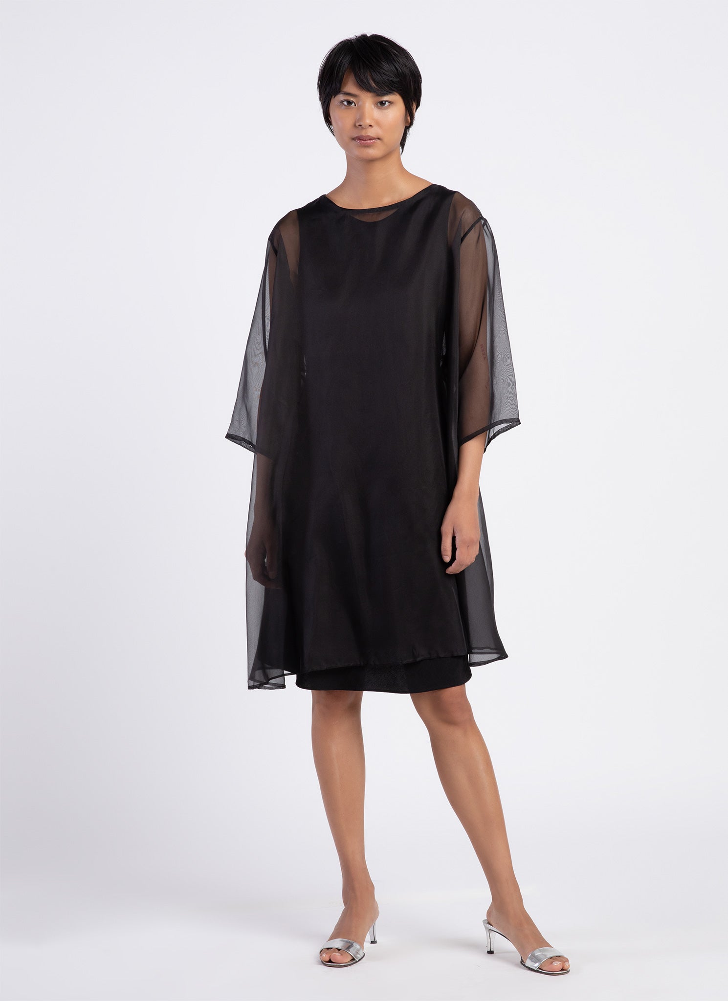 Grain Organza Silk Organza Dress - Black Grain Organza Silk Organza Dress - Black