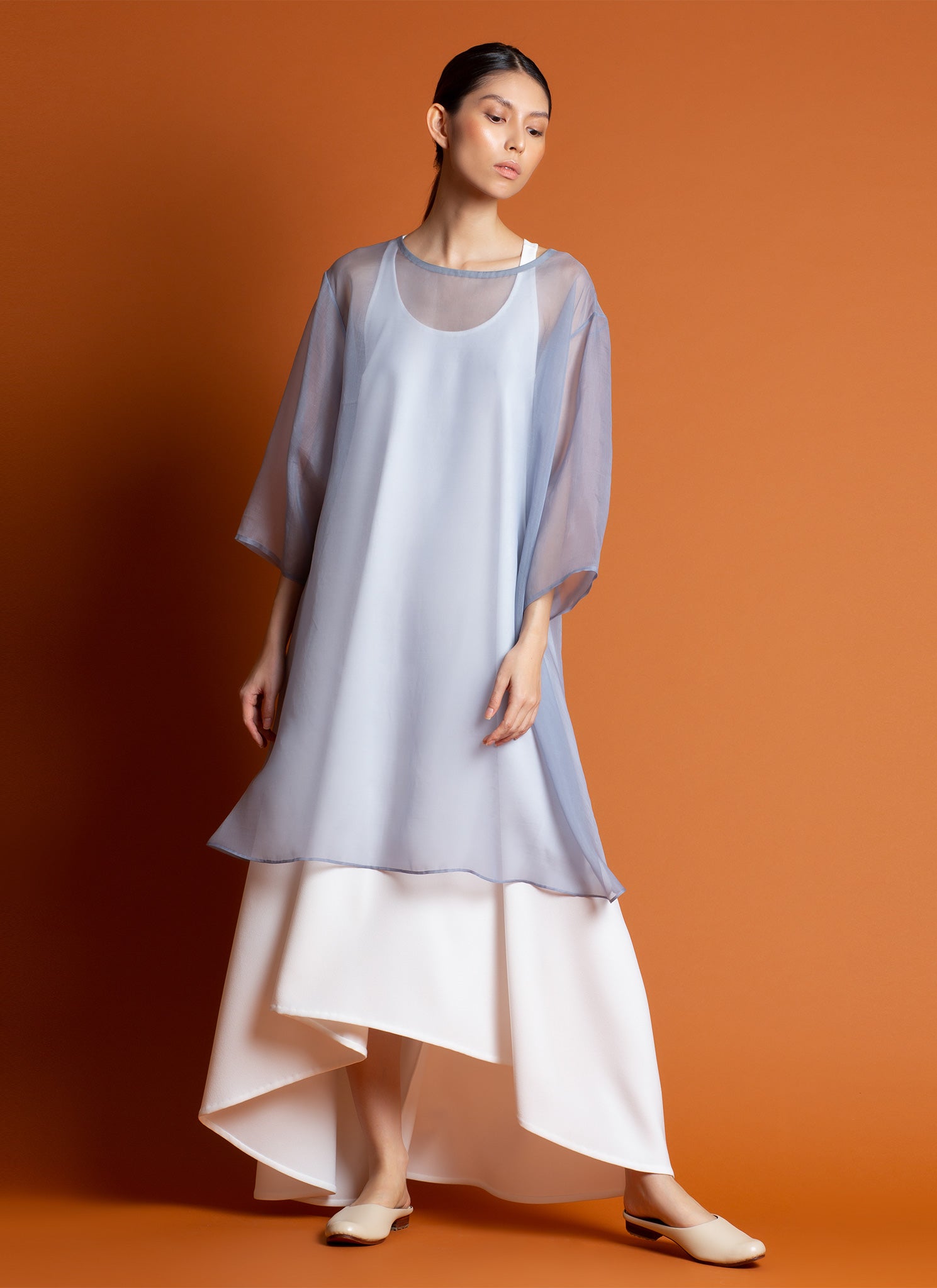 KAAREM - Grain Organza Silk Dress in Taro KAAREM - Grain Organza Silk Dress in Taro